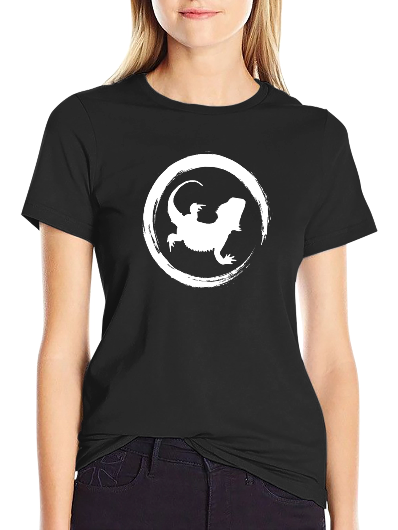 Bearded Dragon Graphic Tee - Black Cotton Comfort