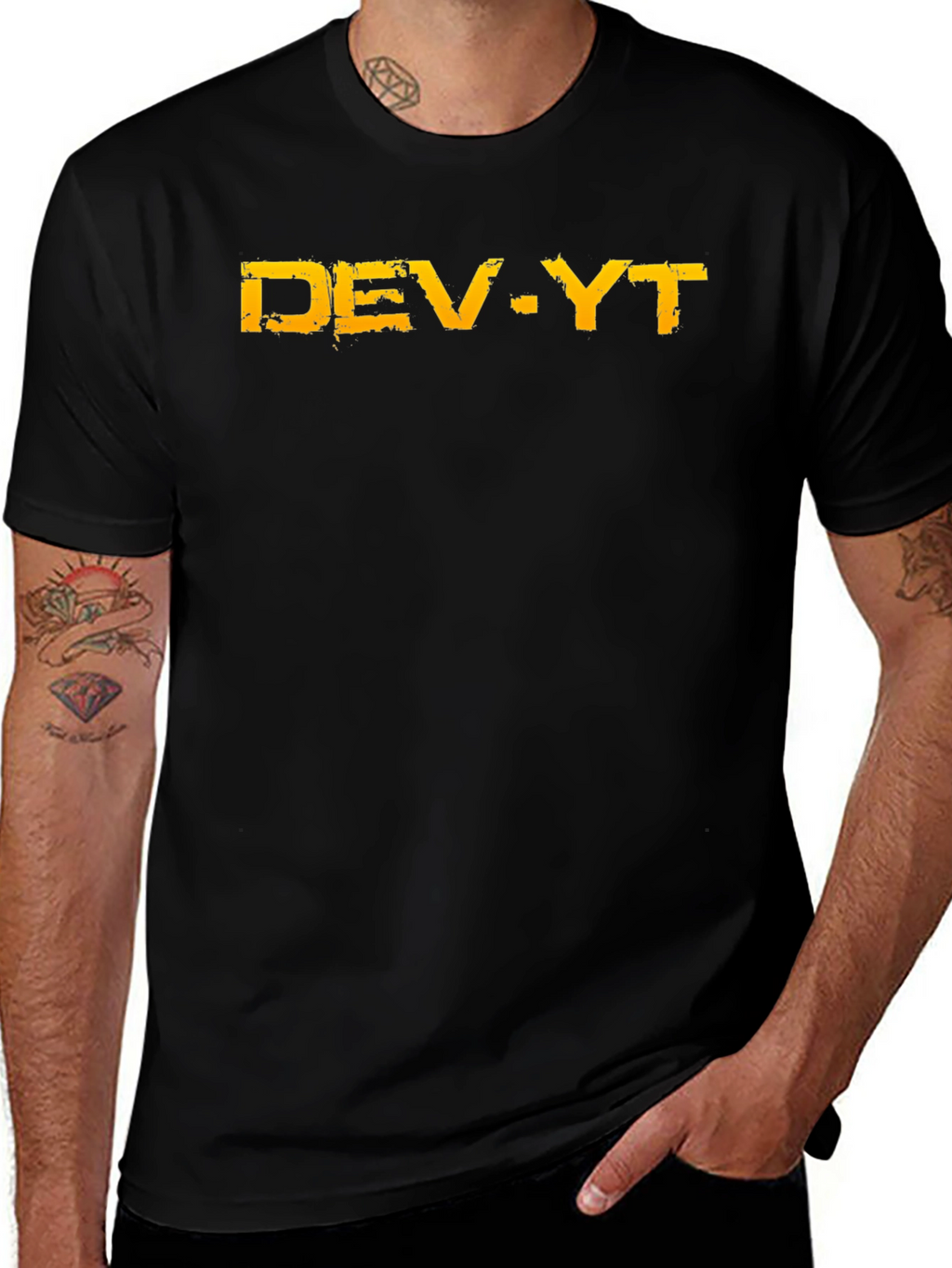 DEV-YT Graphic Tee - Black Cotton Blend