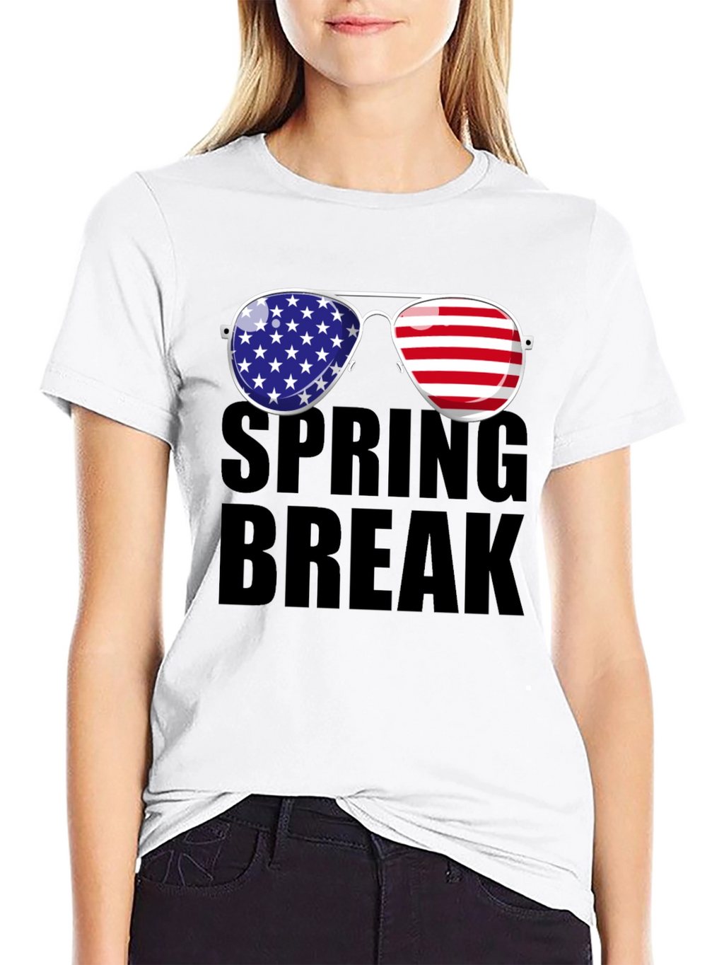 Spring Break American Flag Sunglasses T-Shirt
