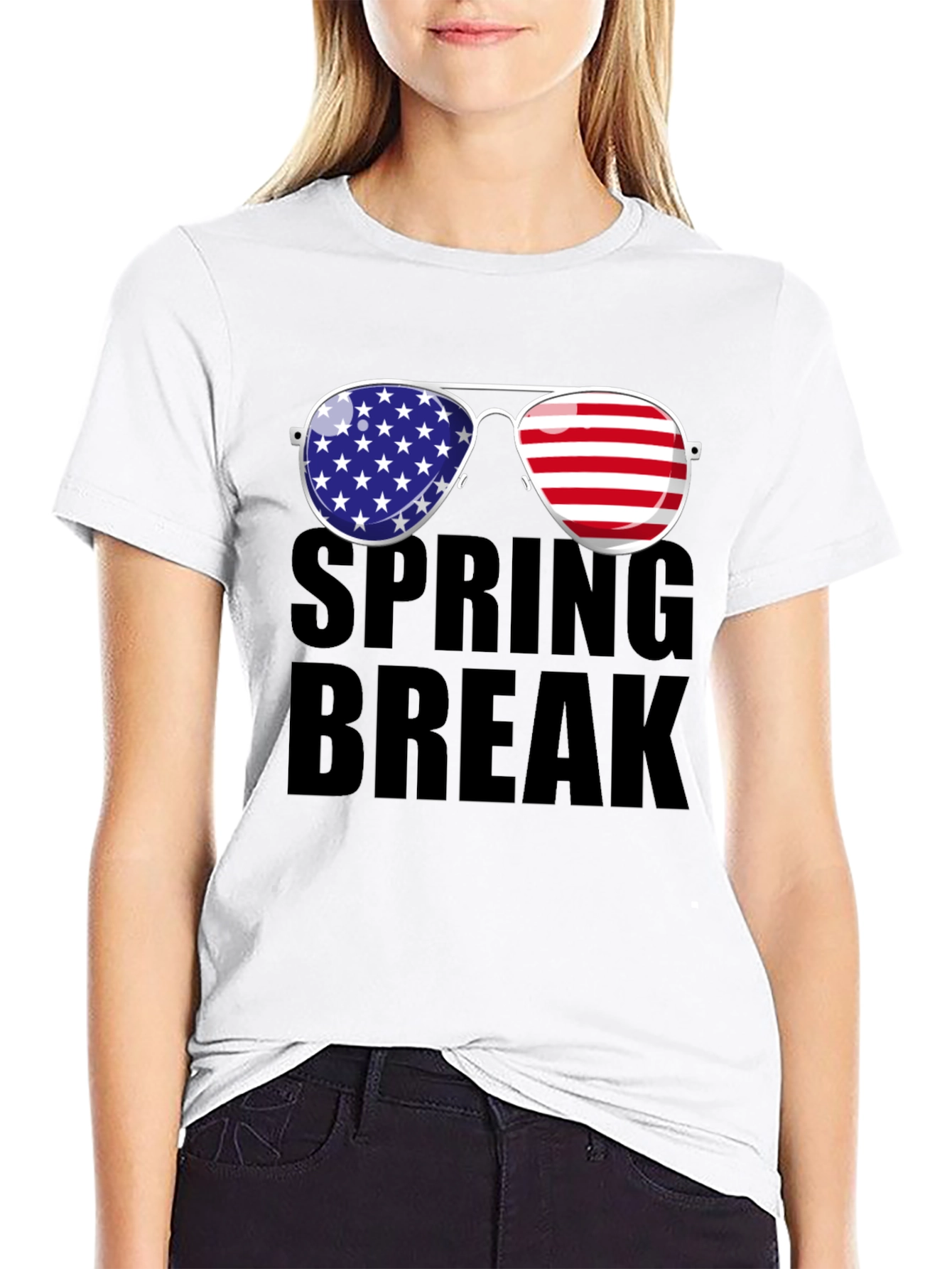 Spring Break American Flag Sunglasses T-Shirt