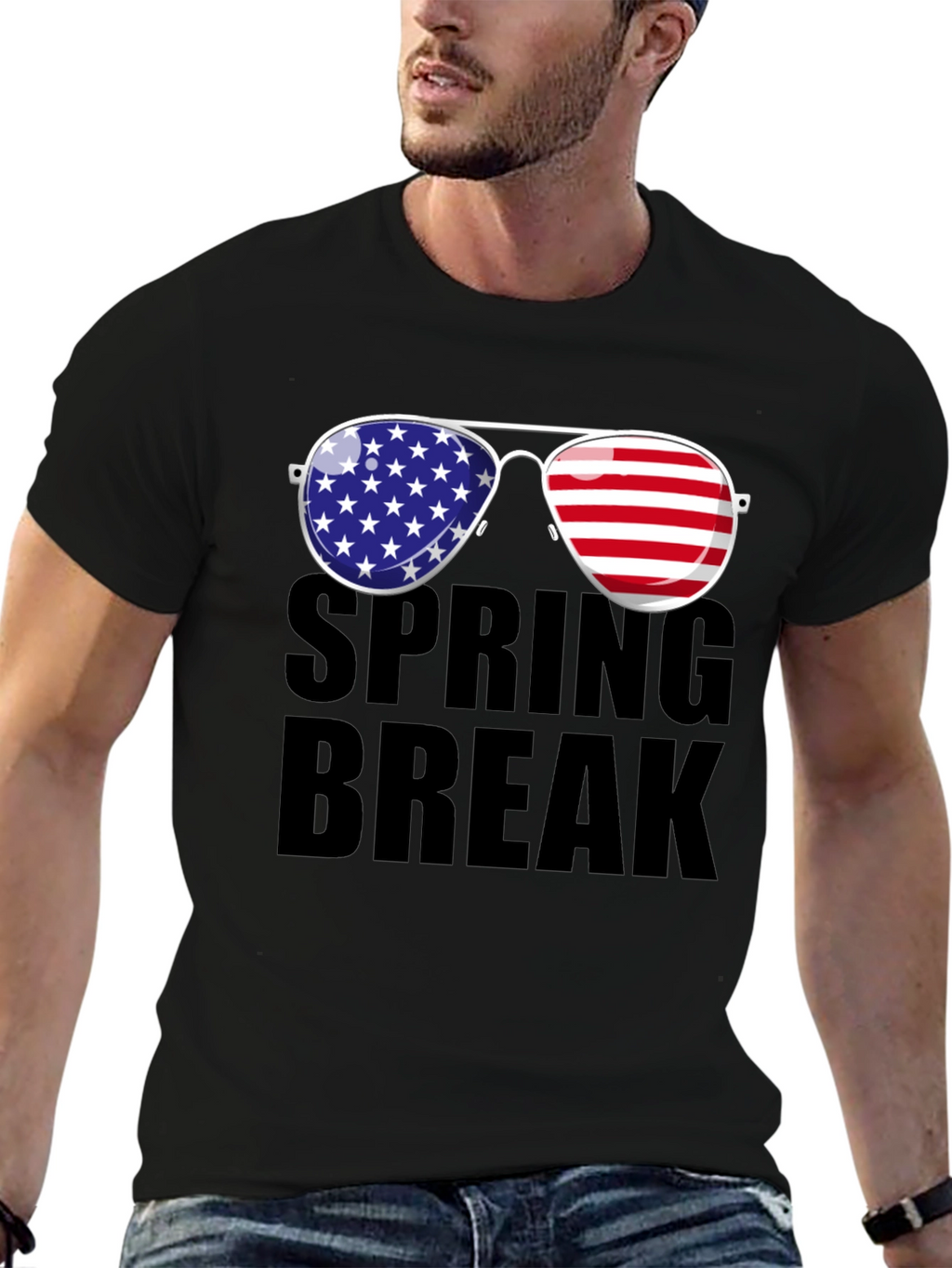 Spring Break American Flag Sunglasses T-Shirt