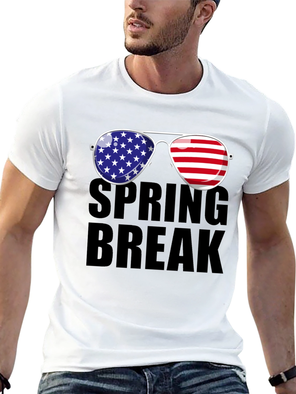 Spring Break American Flag Sunglasses T-Shirt