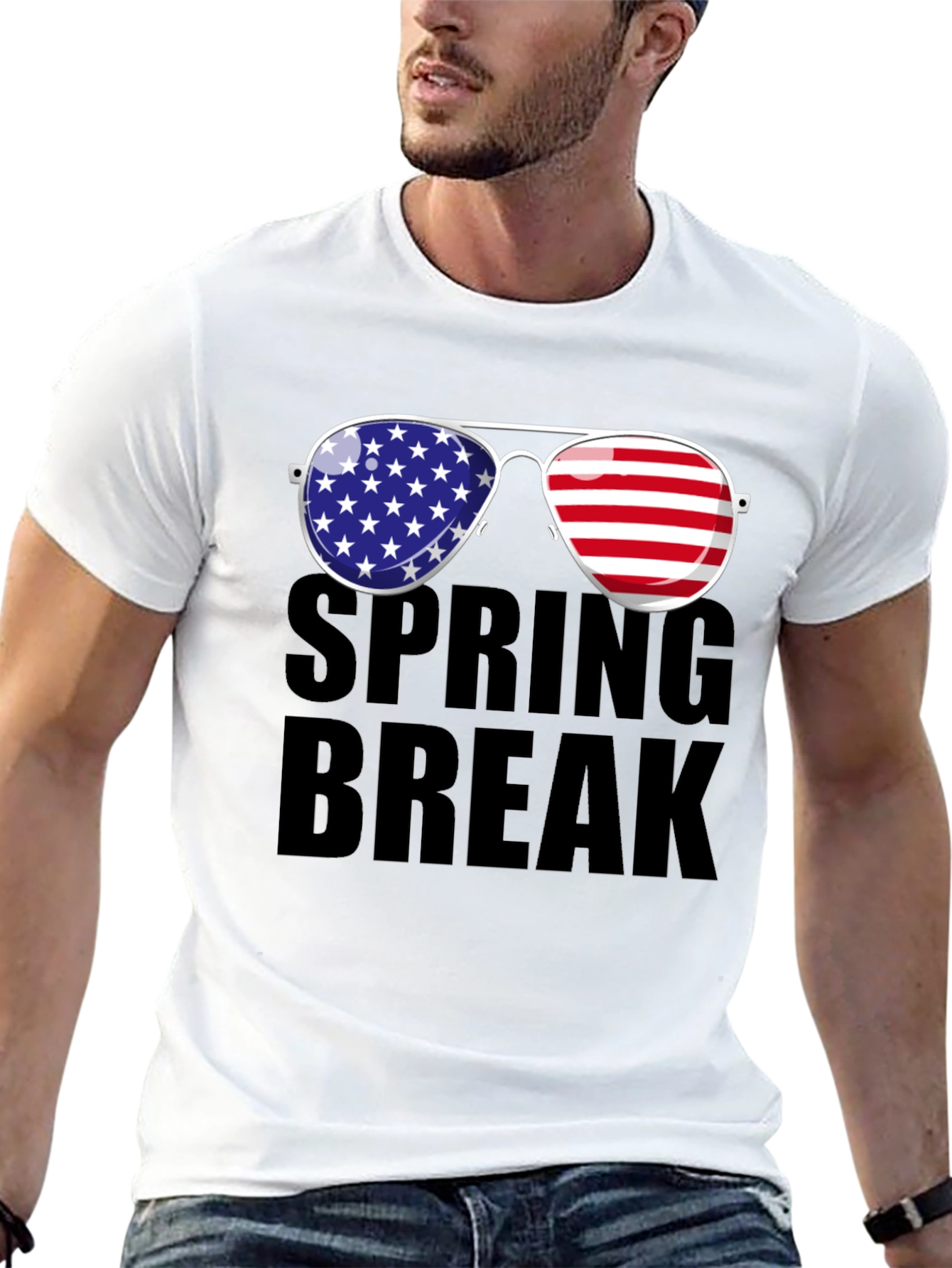 Spring Break American Flag Sunglasses T-Shirt