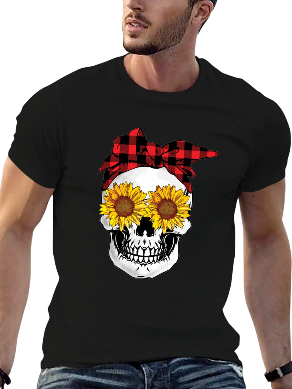Sunflower Skull Graphic Tee