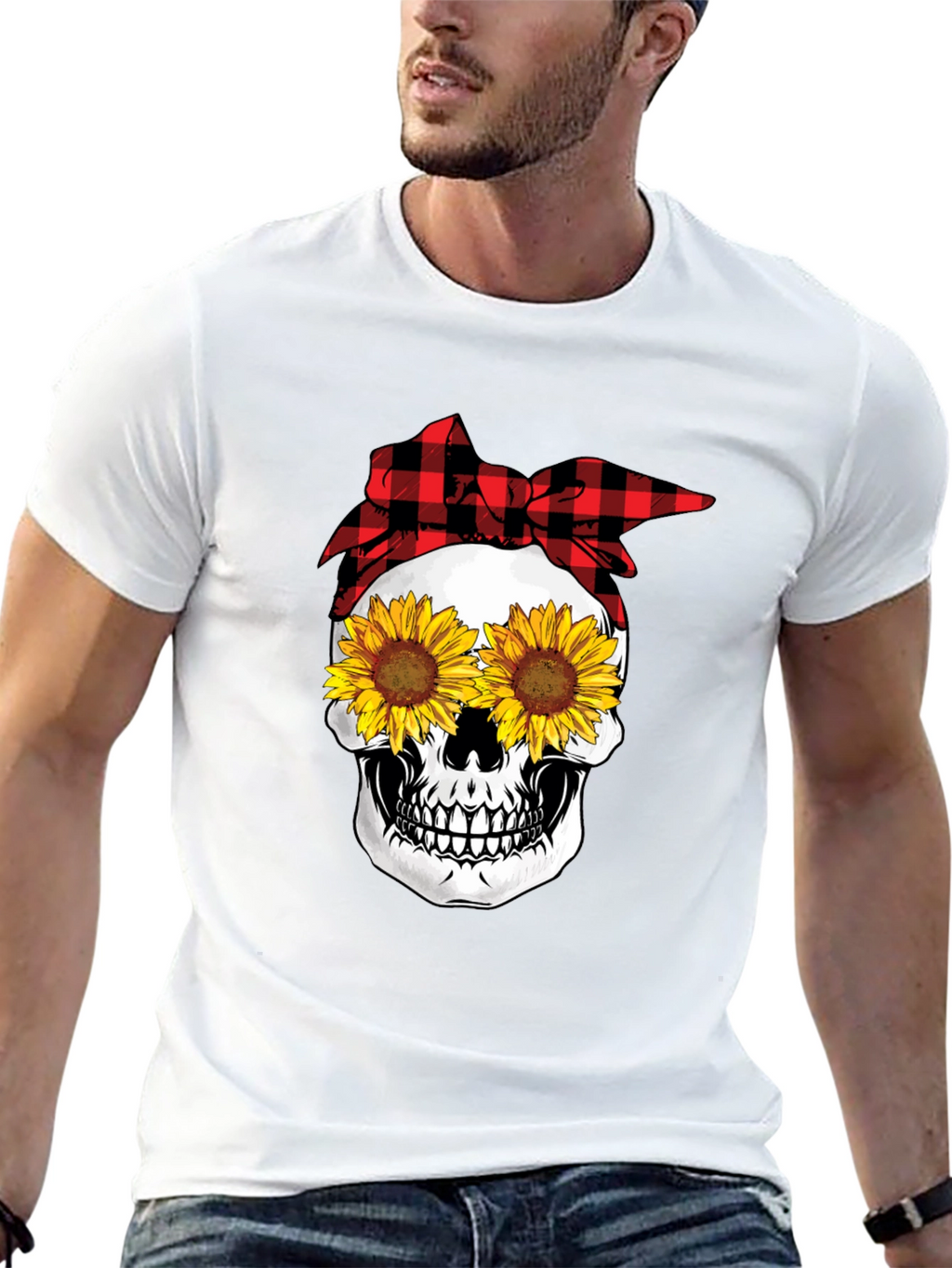 Sunflower Skull Graphic Tee