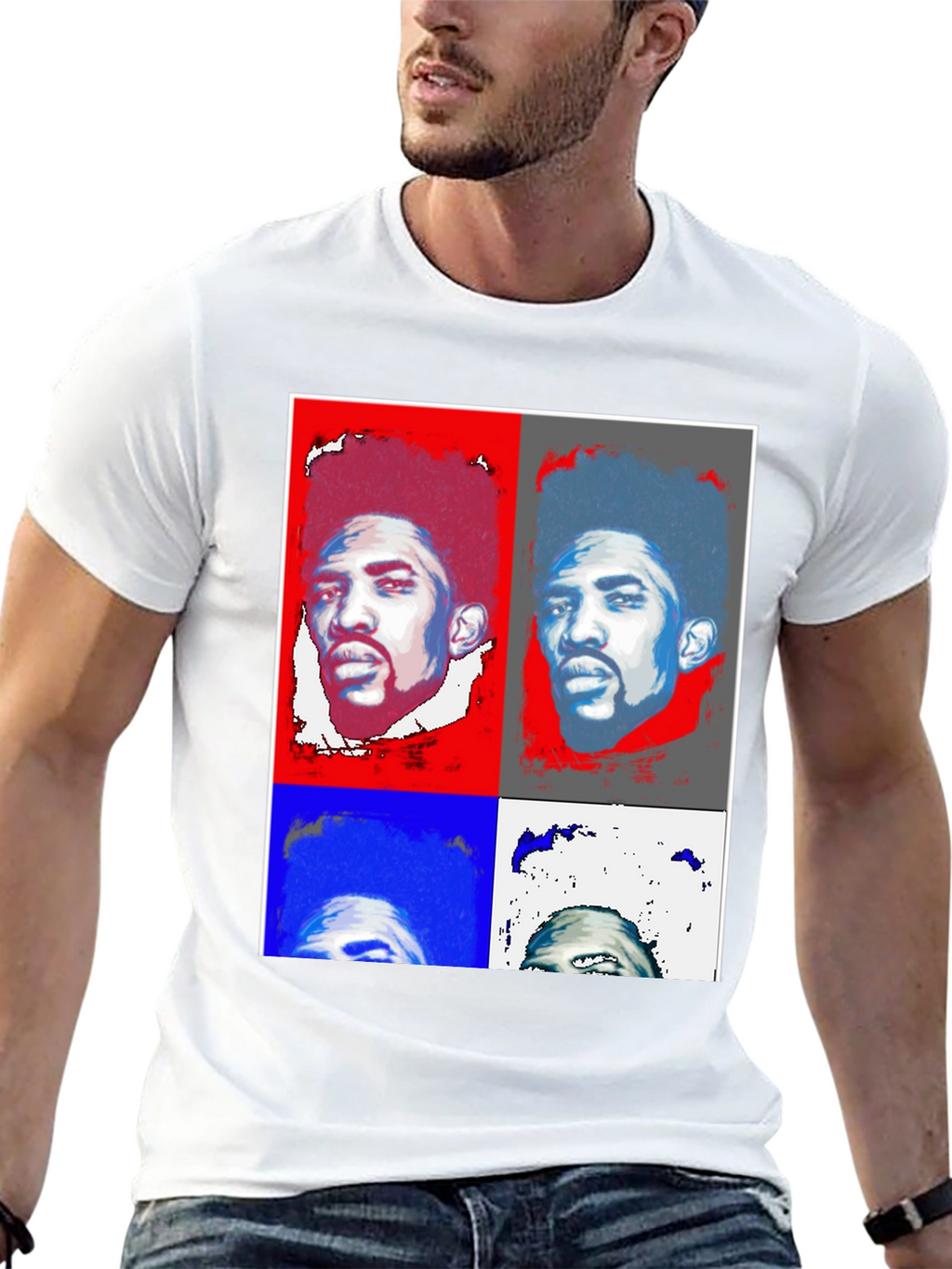 Pop Art Portrait Black T-Shirt