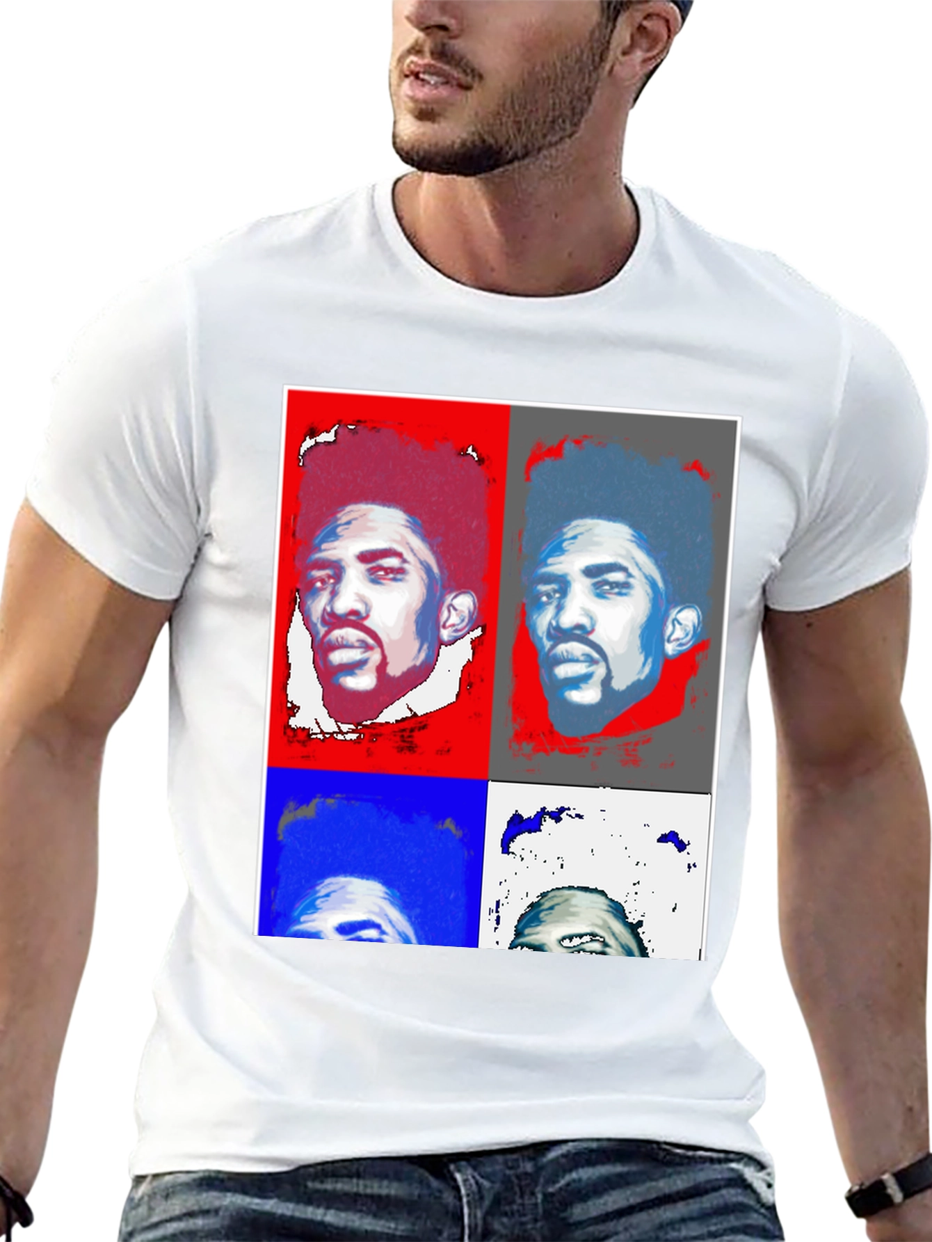 Pop Art Portrait Black T-Shirt