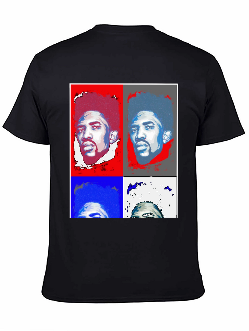 Pop Art Portrait Black T-Shirt