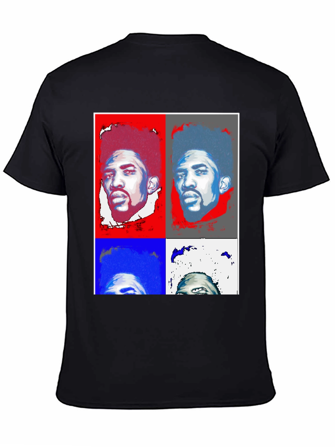 Pop Art Portrait Black T-Shirt