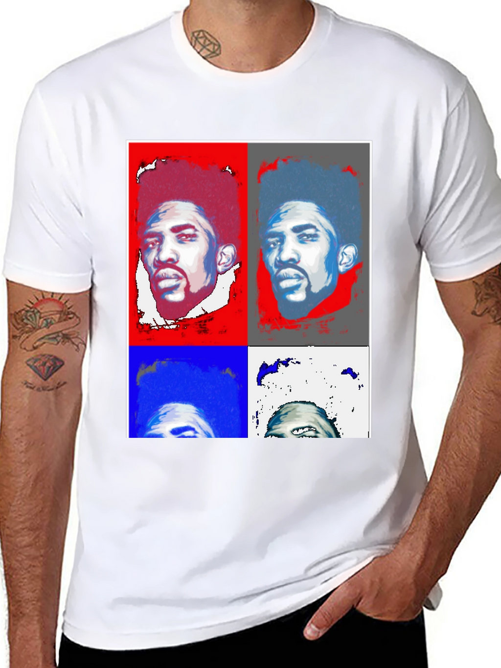 Pop Art Portrait Black T-Shirt