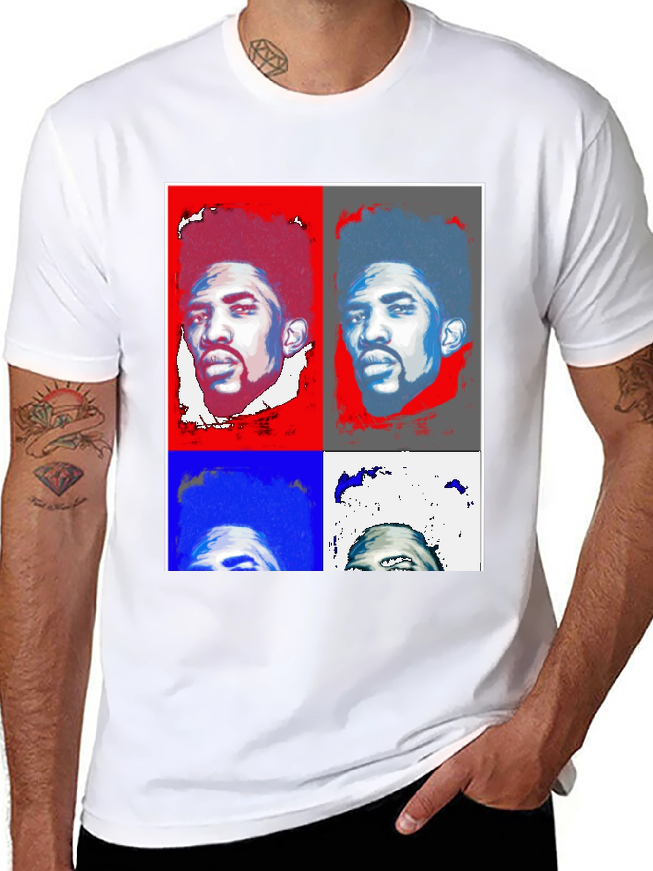 Pop Art Portrait Black T-Shirt