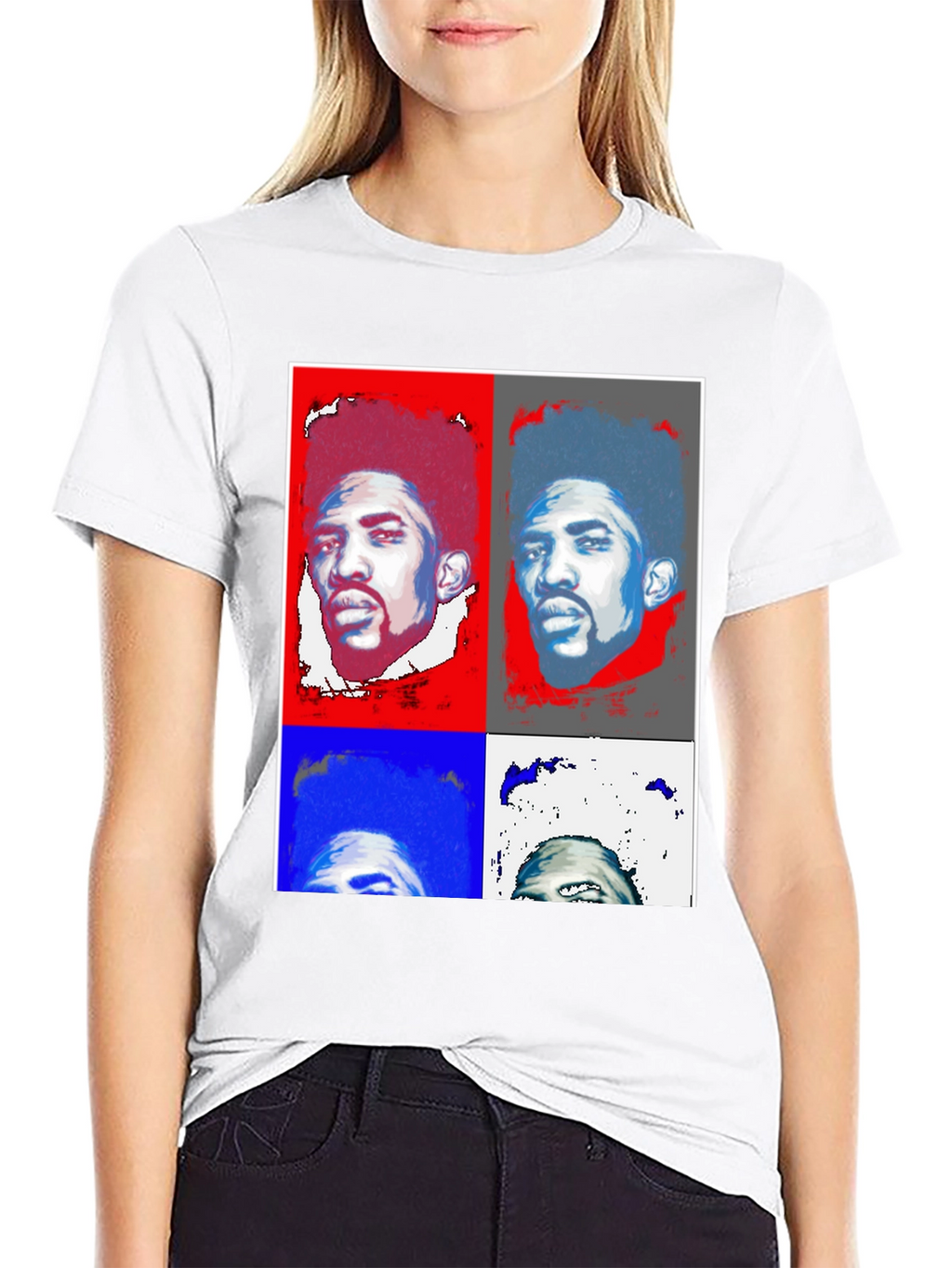 Pop Art Portrait Black T-Shirt