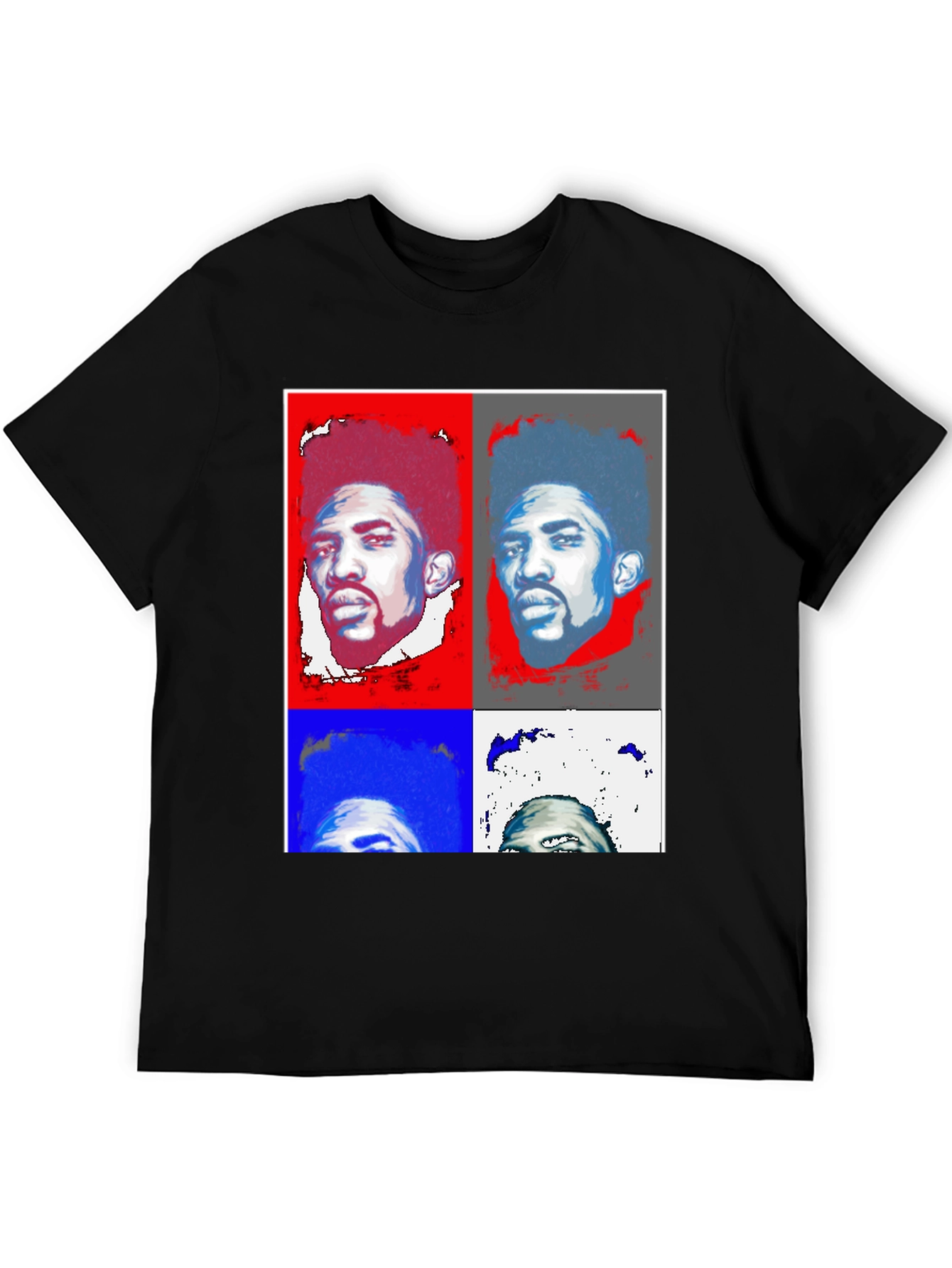 Pop Art Portrait Black T-Shirt