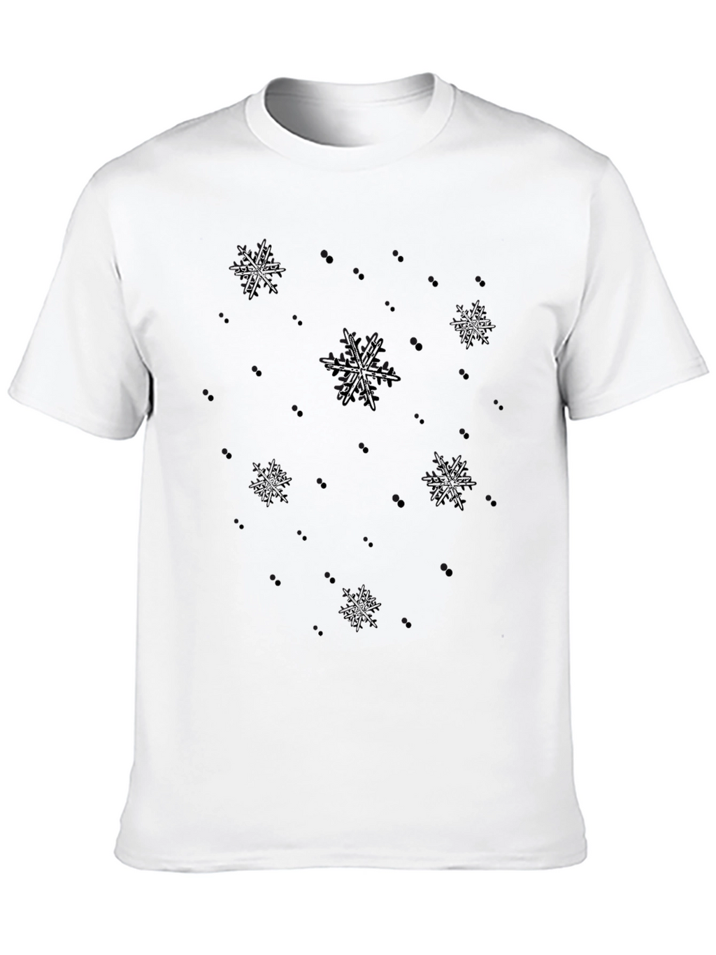 Snowflake Embellished Black T-Shirt