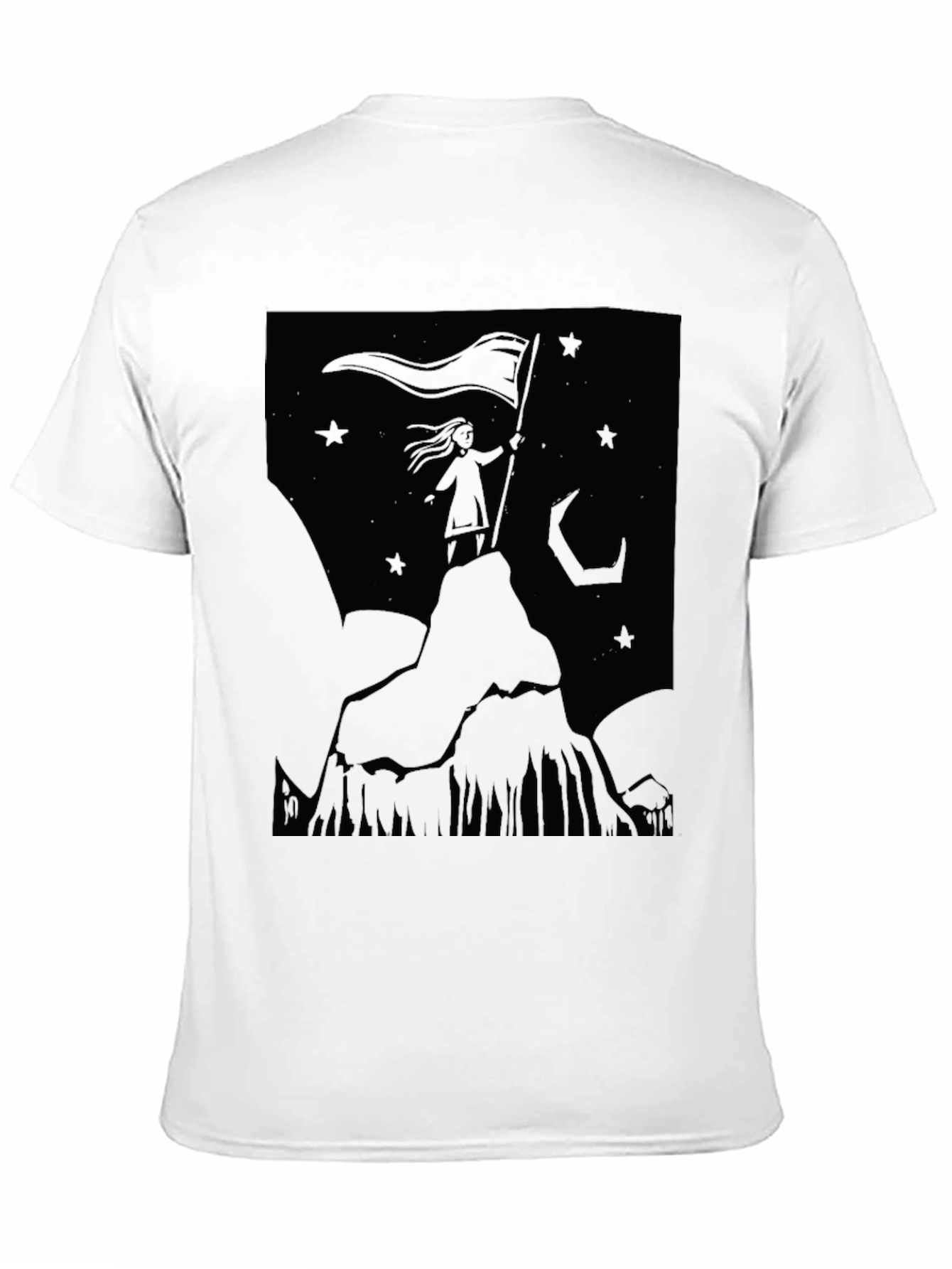 Mountain Top Girl Graphic T-Shirt - Black