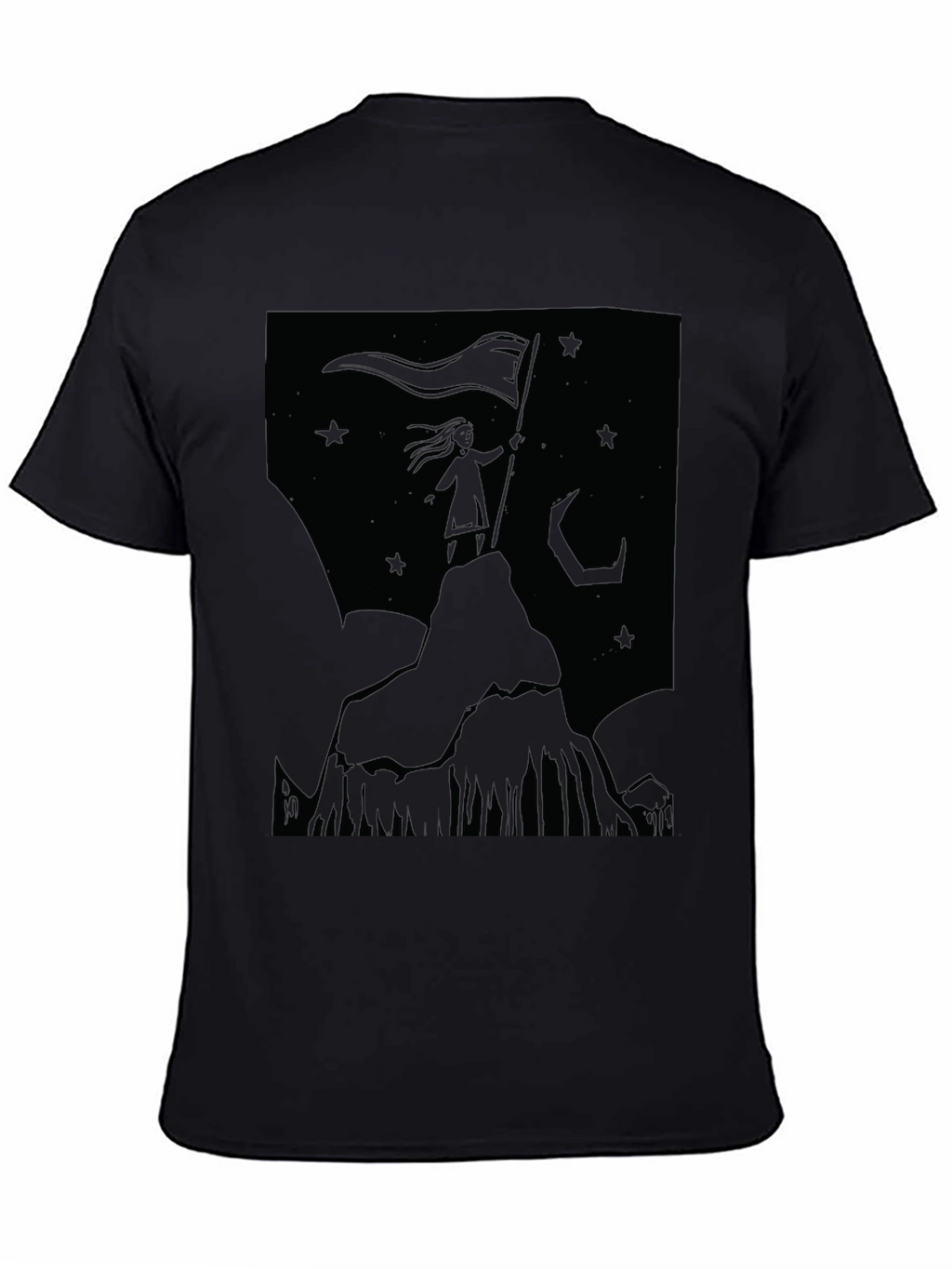 Mountain Top Girl Graphic T-Shirt - Black