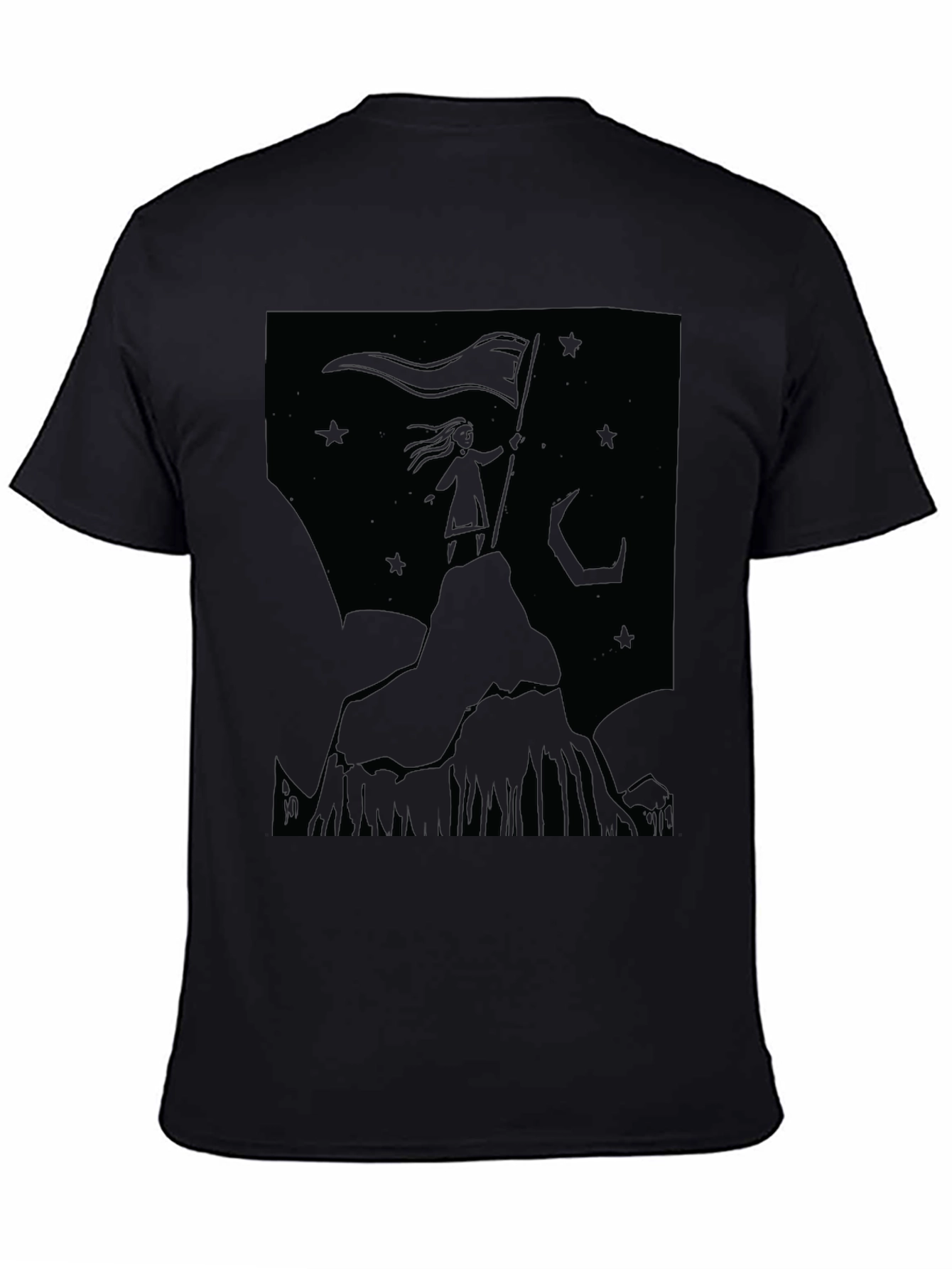 Mountain Top Girl Graphic T-Shirt - Black