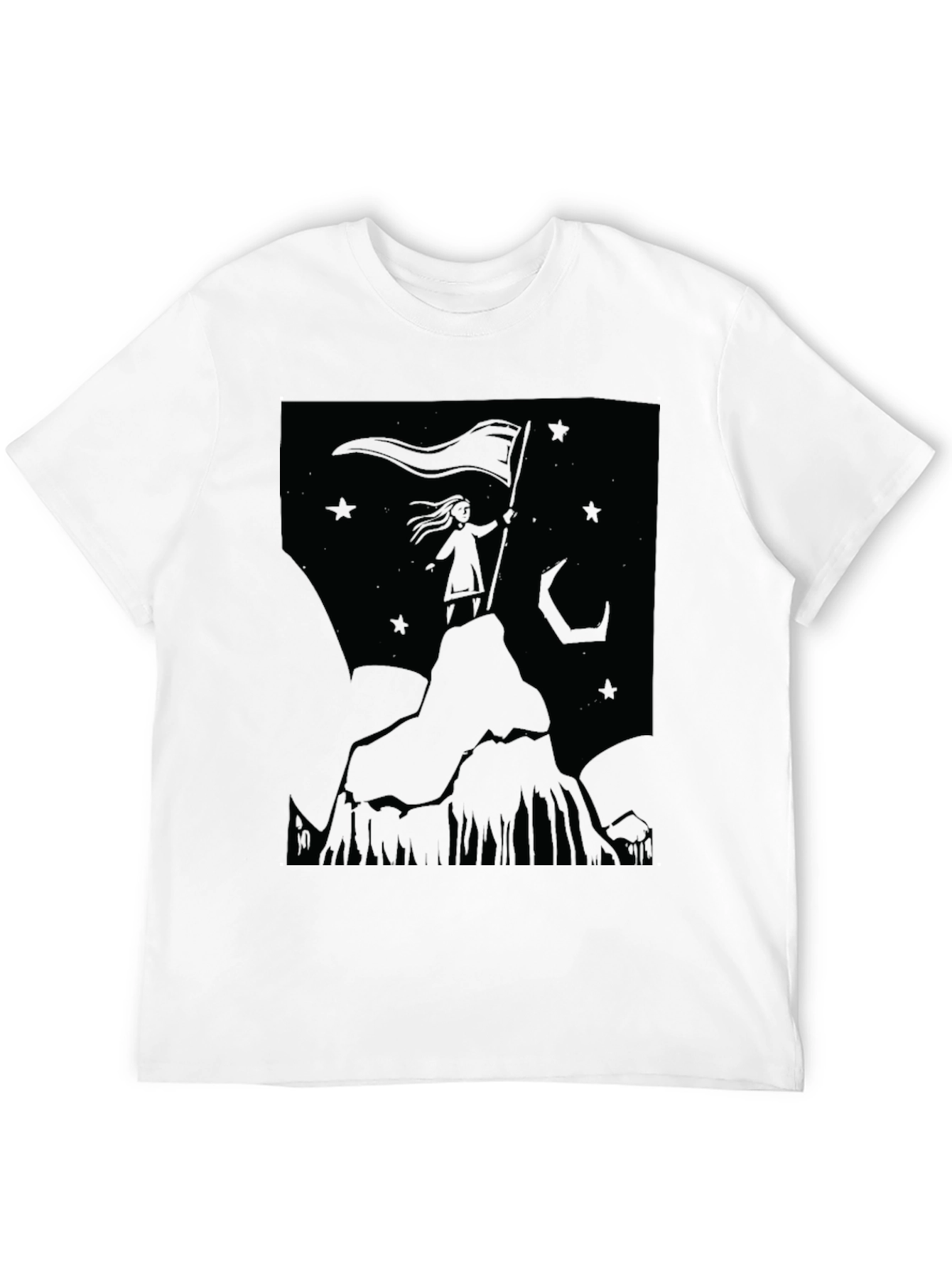 Mountain Top Girl Graphic T-Shirt - Black