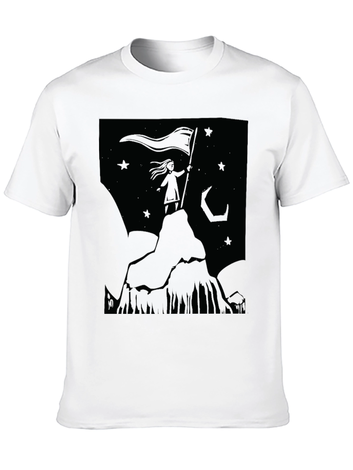 Mountain Top Girl Graphic T-Shirt - Black