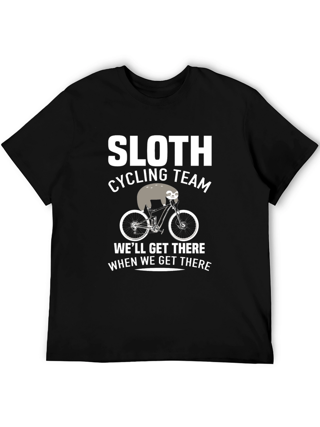 Sloth Cycling Team Black Graphic T-Shirt