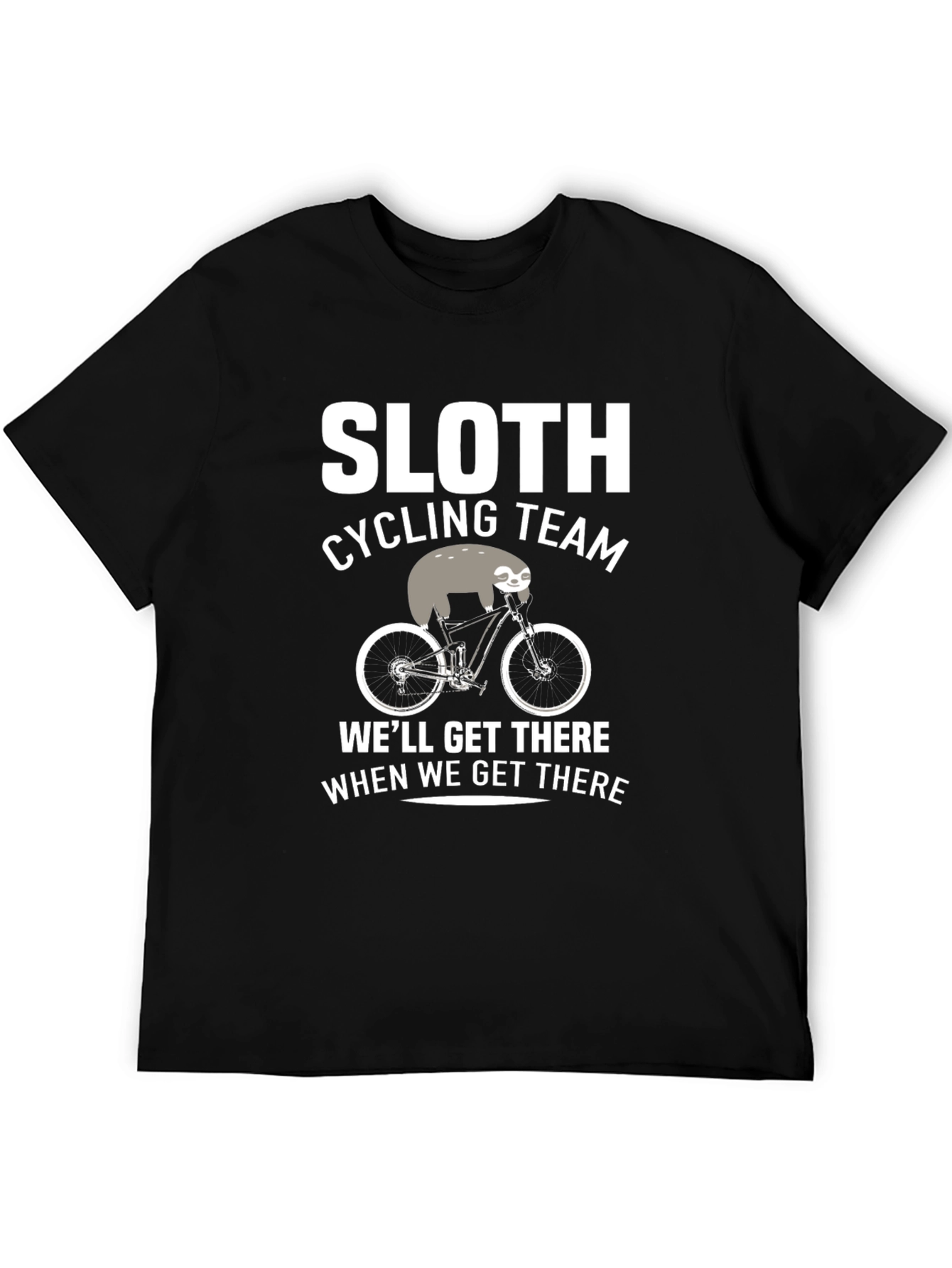 Sloth Cycling Team Black Graphic T-Shirt