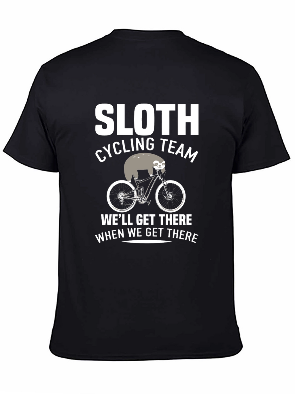 Sloth Cycling Team Black Graphic T-Shirt
