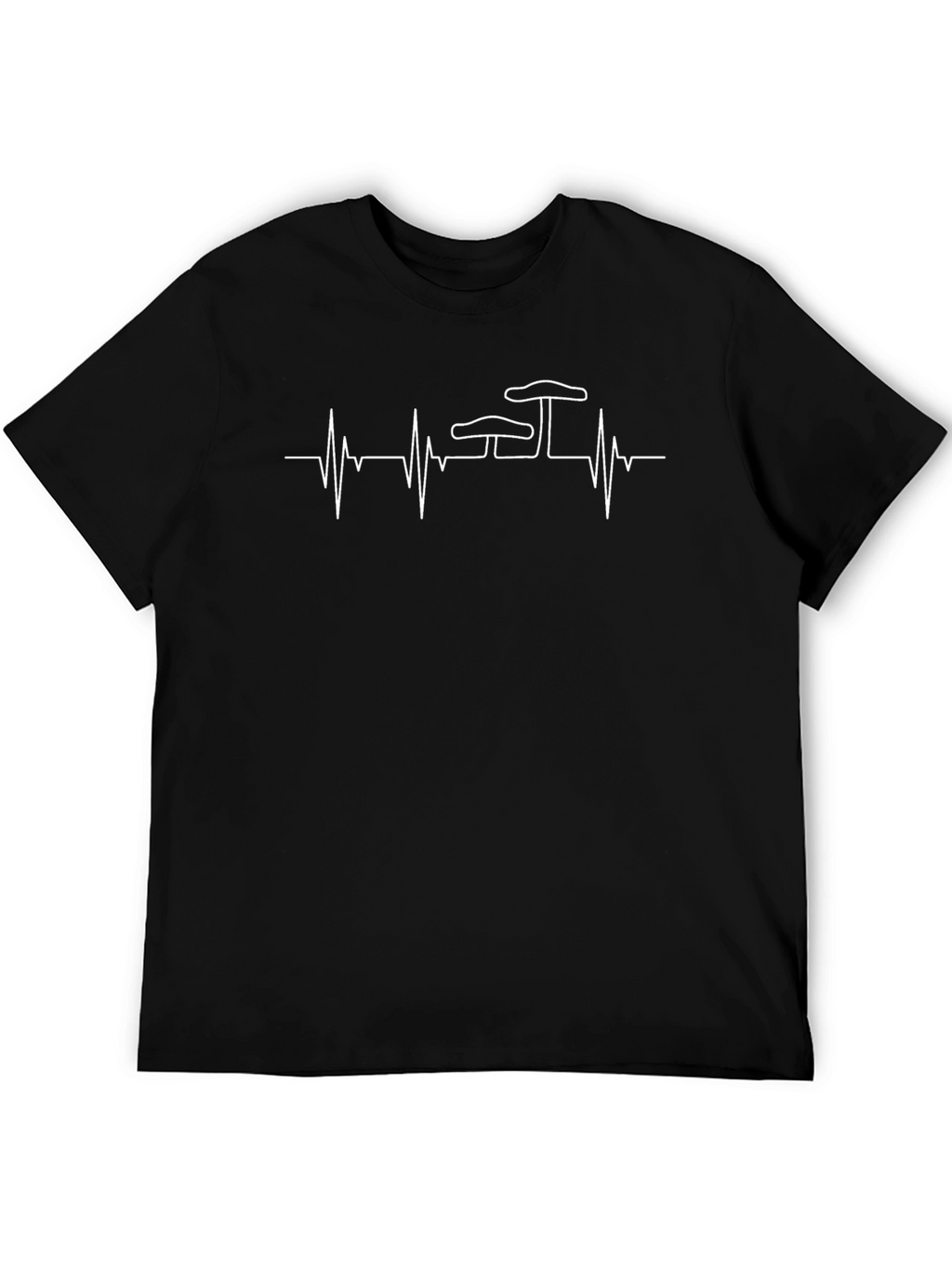 Mushroom Heartbeat T-Shirt - Black Cotton Tee