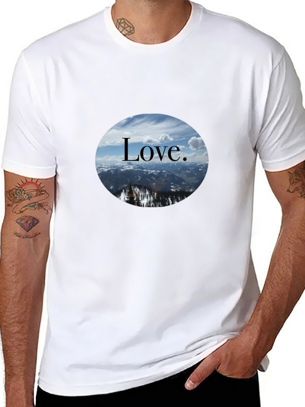 Love Mountain Scene Graphic T-Shirt