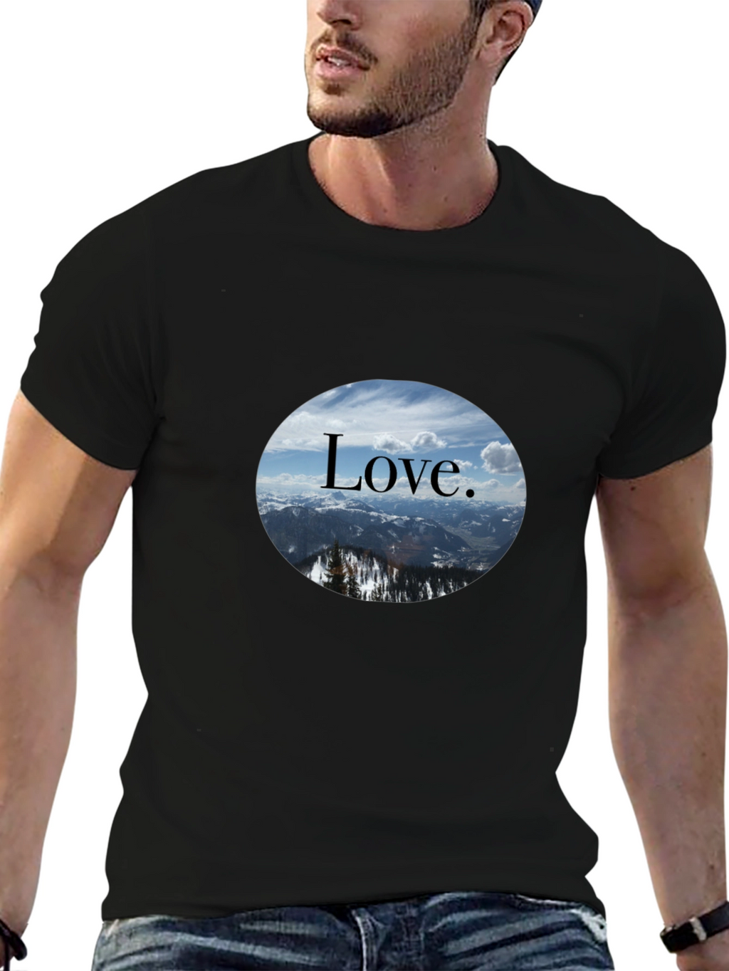Love Mountain Scene Graphic T-Shirt