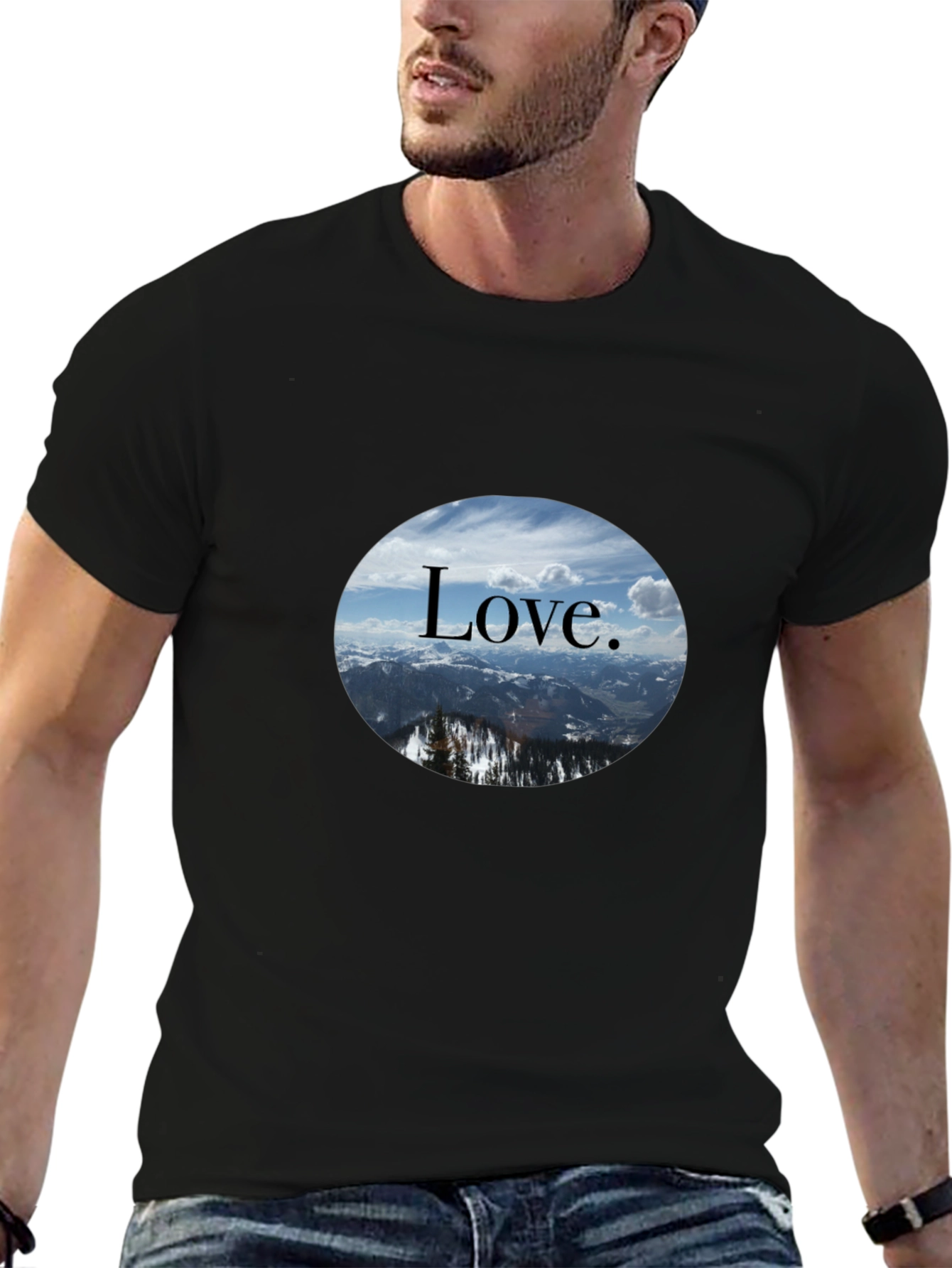 Love Mountain Scene Graphic T-Shirt
