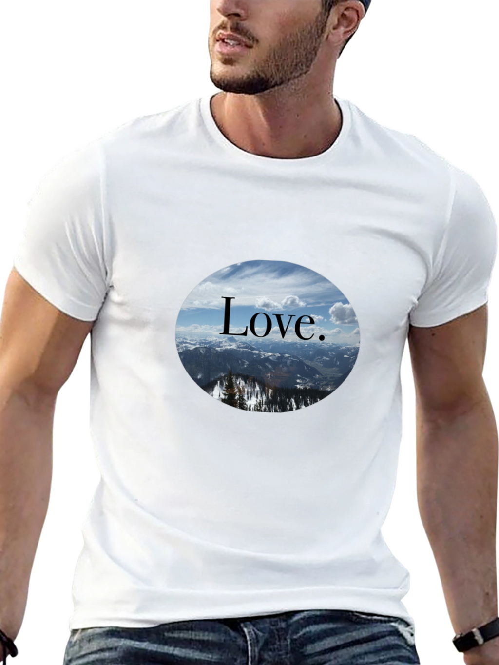 Love Mountain Scene Graphic T-Shirt