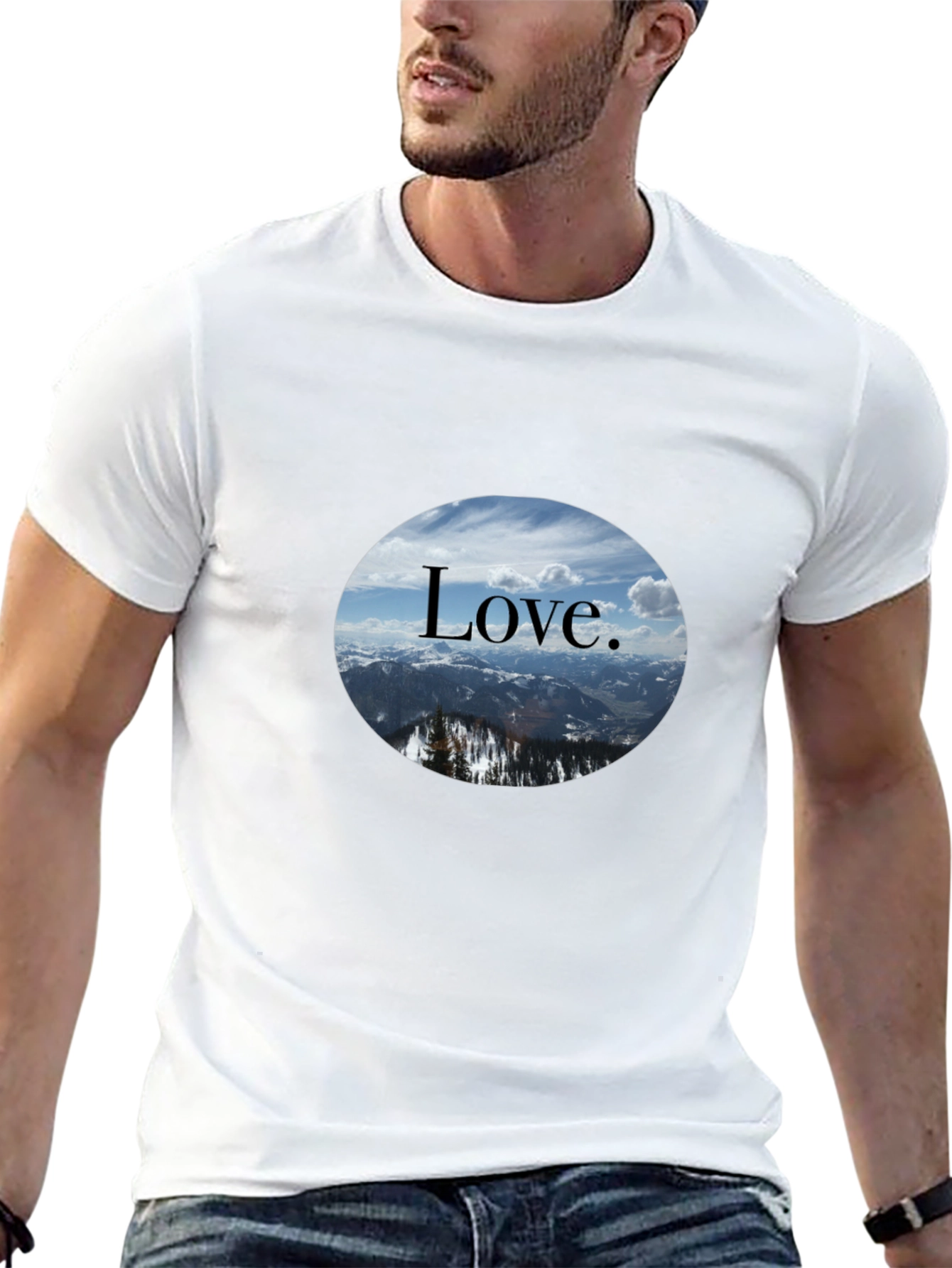 Love Mountain Scene Graphic T-Shirt