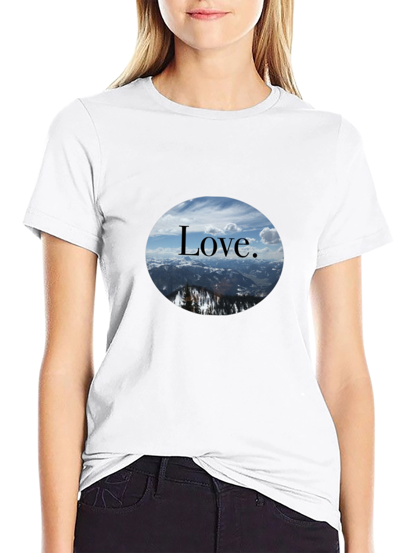 Love Mountain Scene Graphic T-Shirt