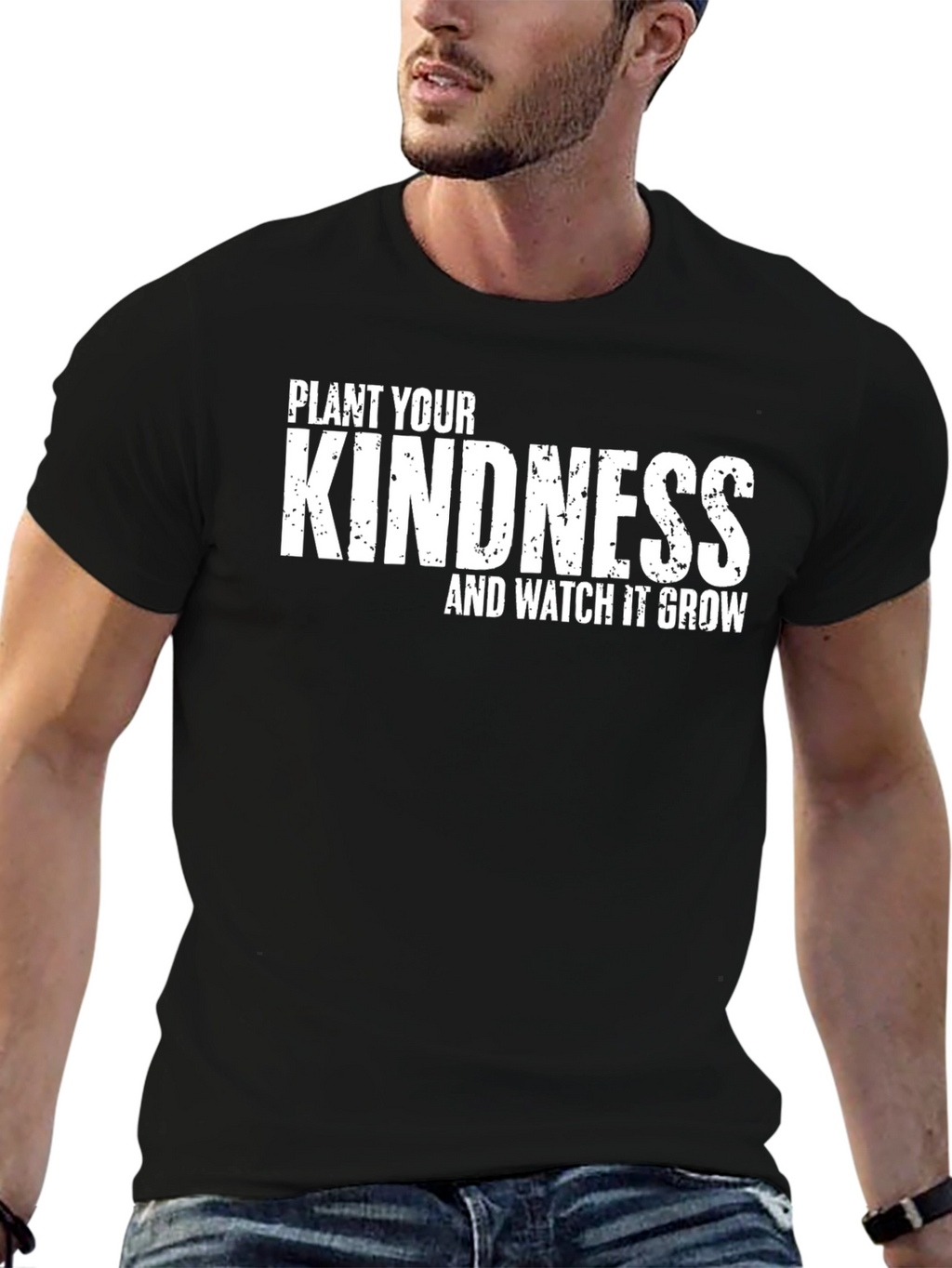 Kindness Grow T-Shirt - Black Cotton Blend