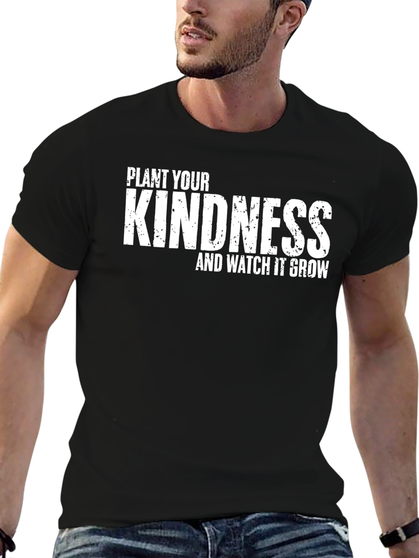 Kindness Grow T-Shirt - Black Cotton Blend