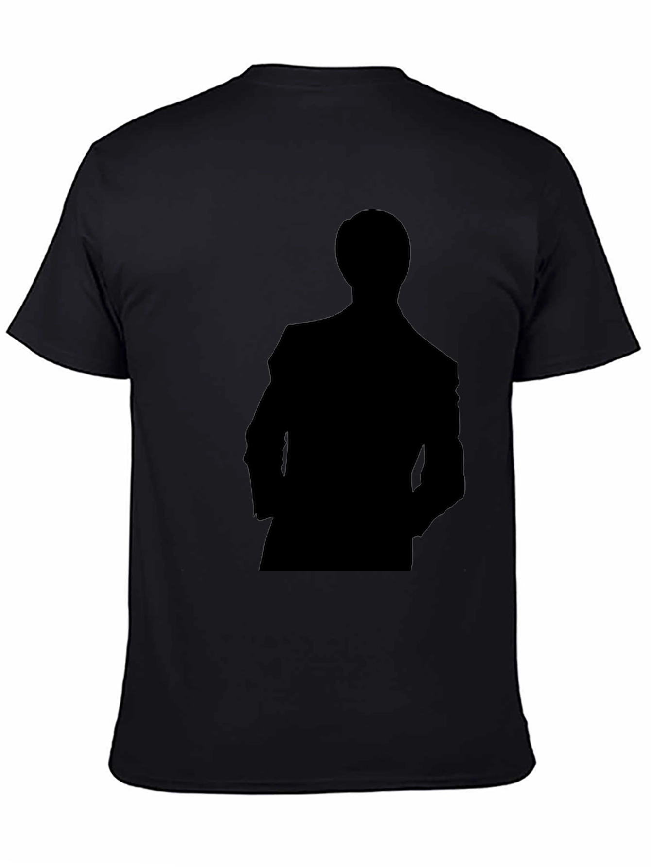 Silhouette Man in Suit Black T-Shirt
