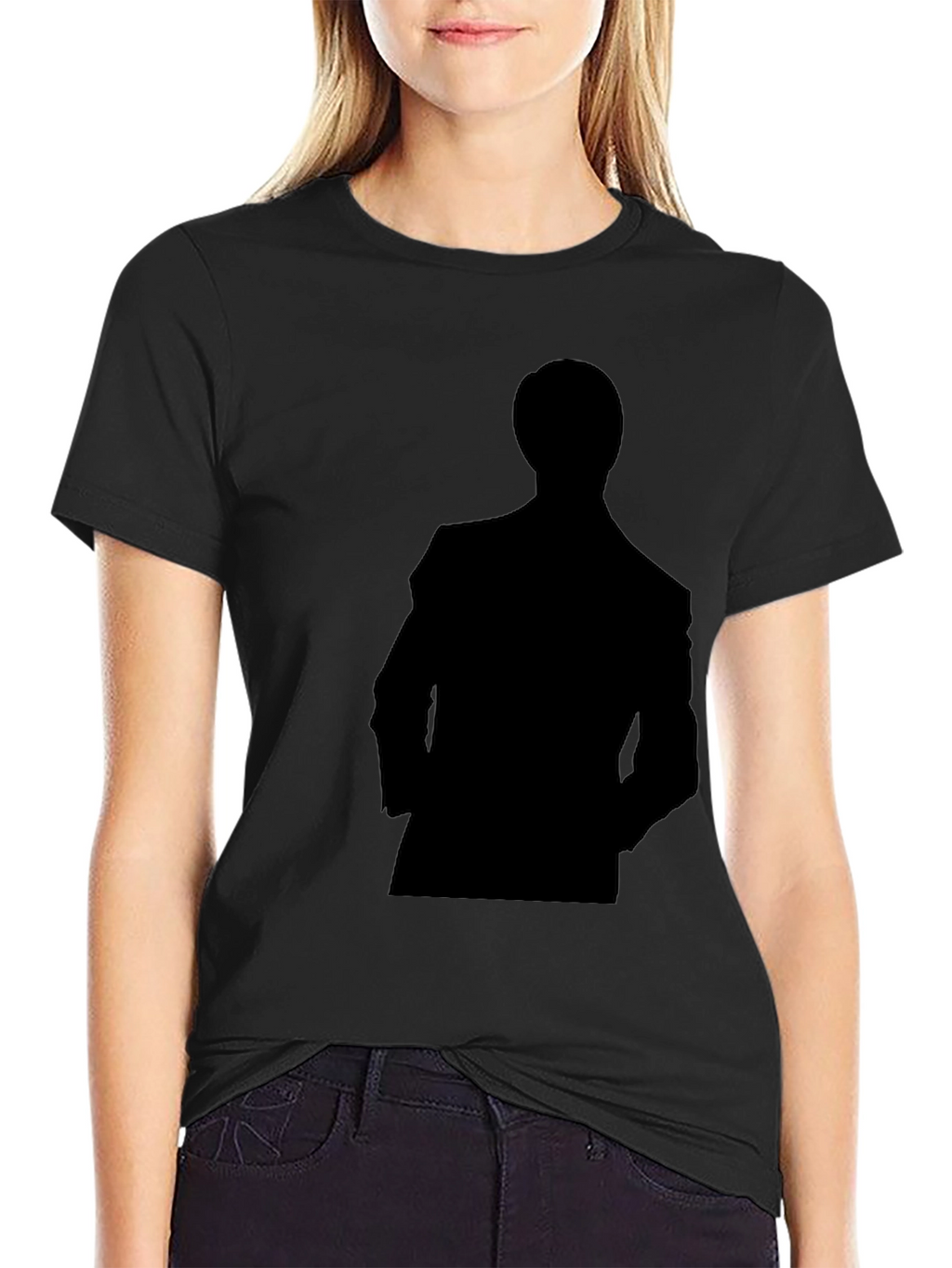 Silhouette Man in Suit Black T-Shirt