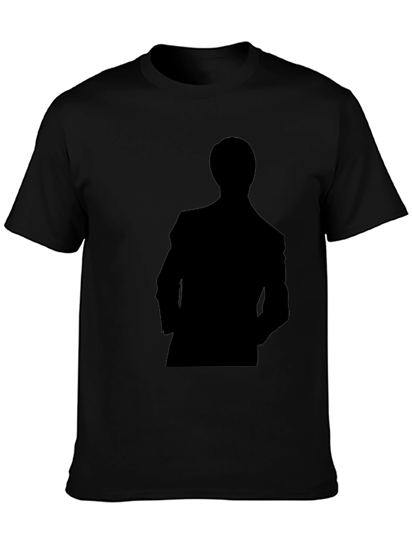 Silhouette Man in Suit Black T-Shirt