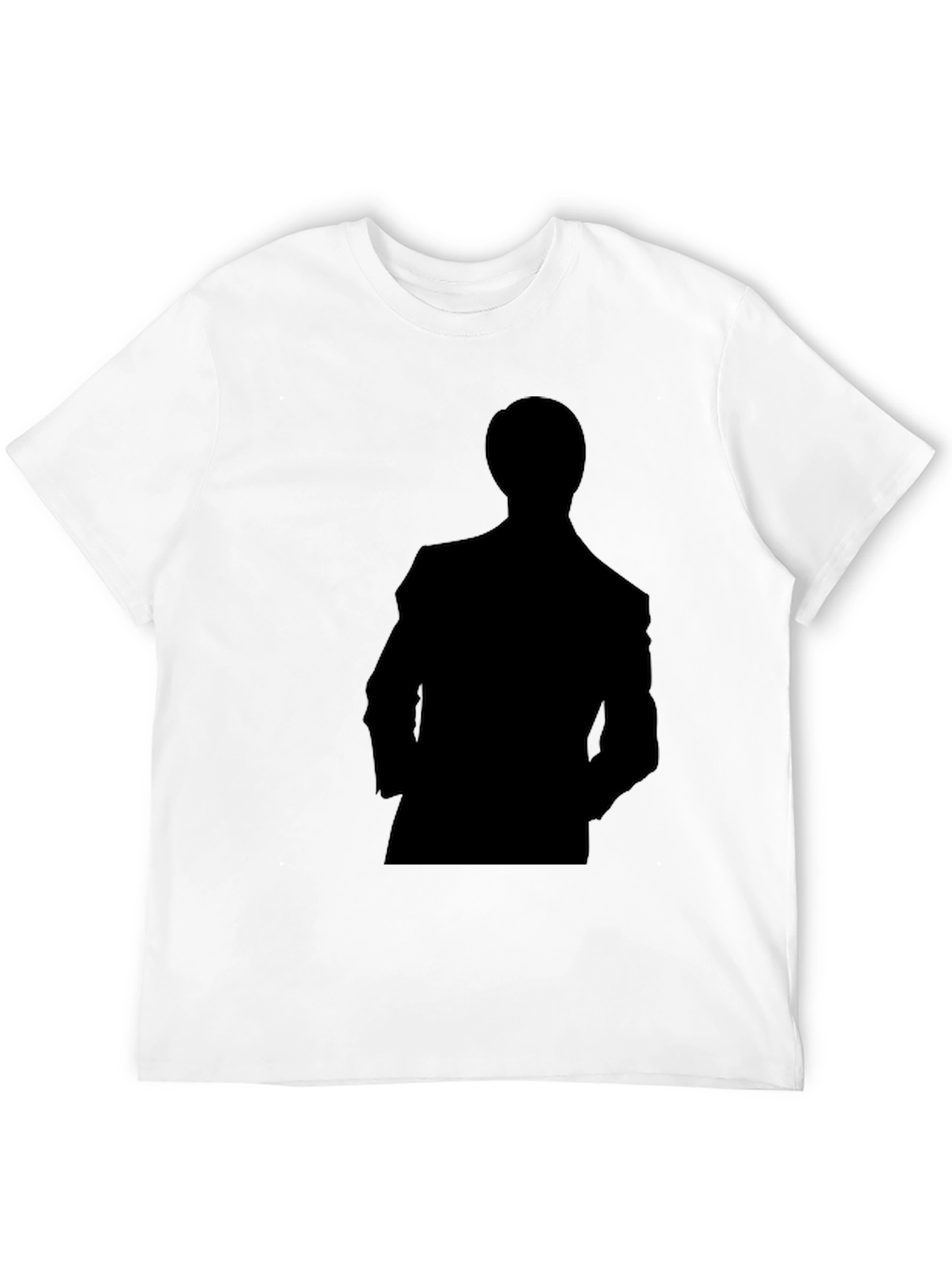 Silhouette Man in Suit Black T-Shirt
