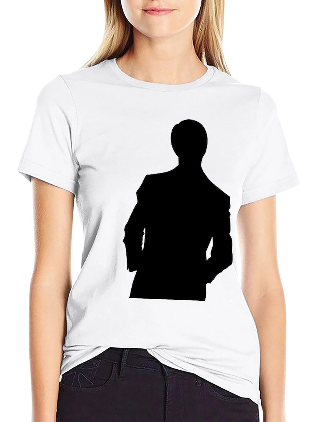 Silhouette Man in Suit Black T-Shirt