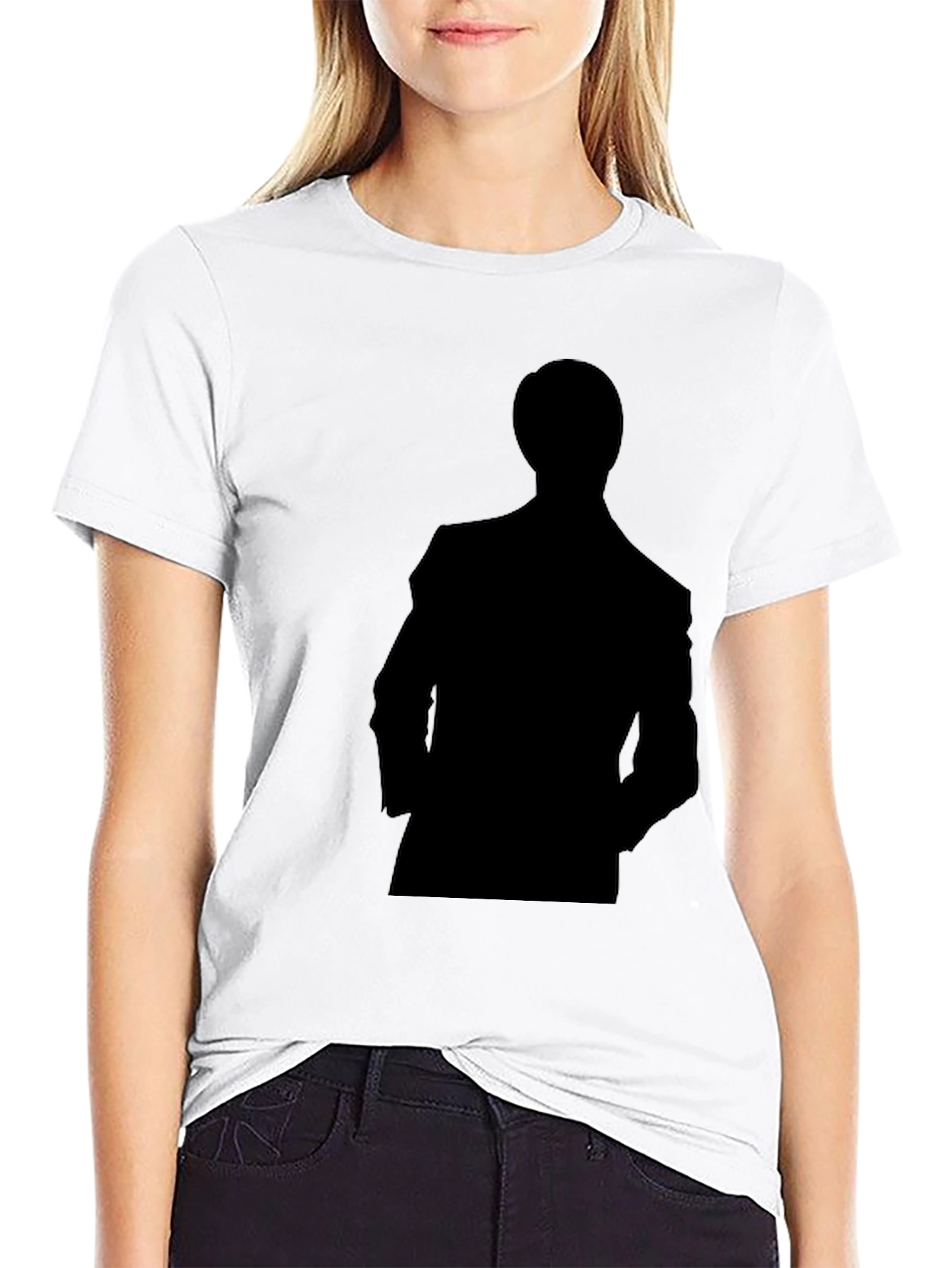 Silhouette Man in Suit Black T-Shirt