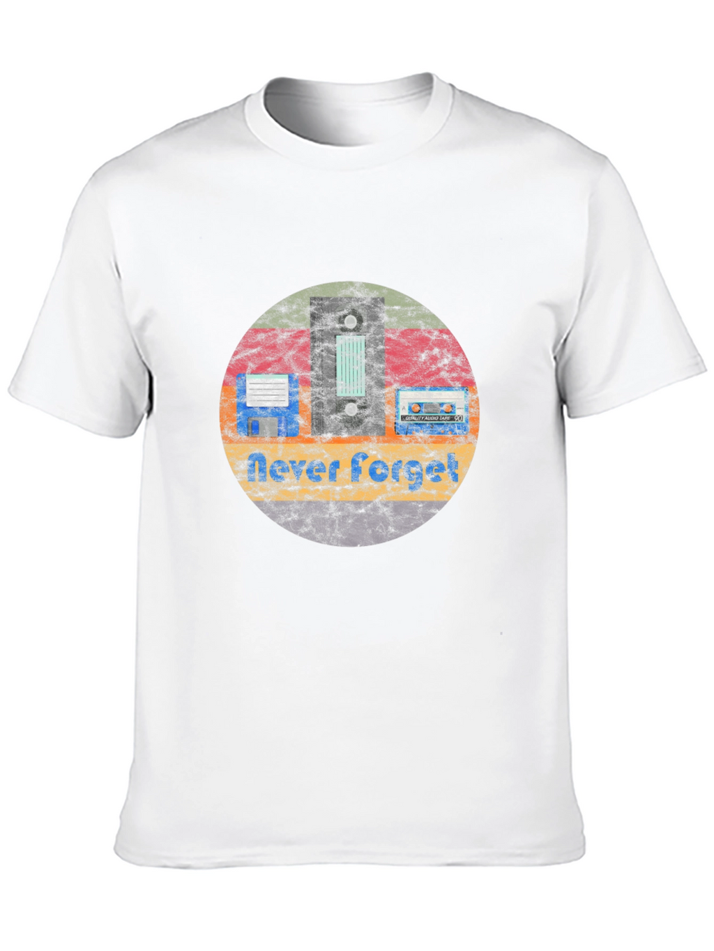 Retro Tech Never Forget Black T-Shirt