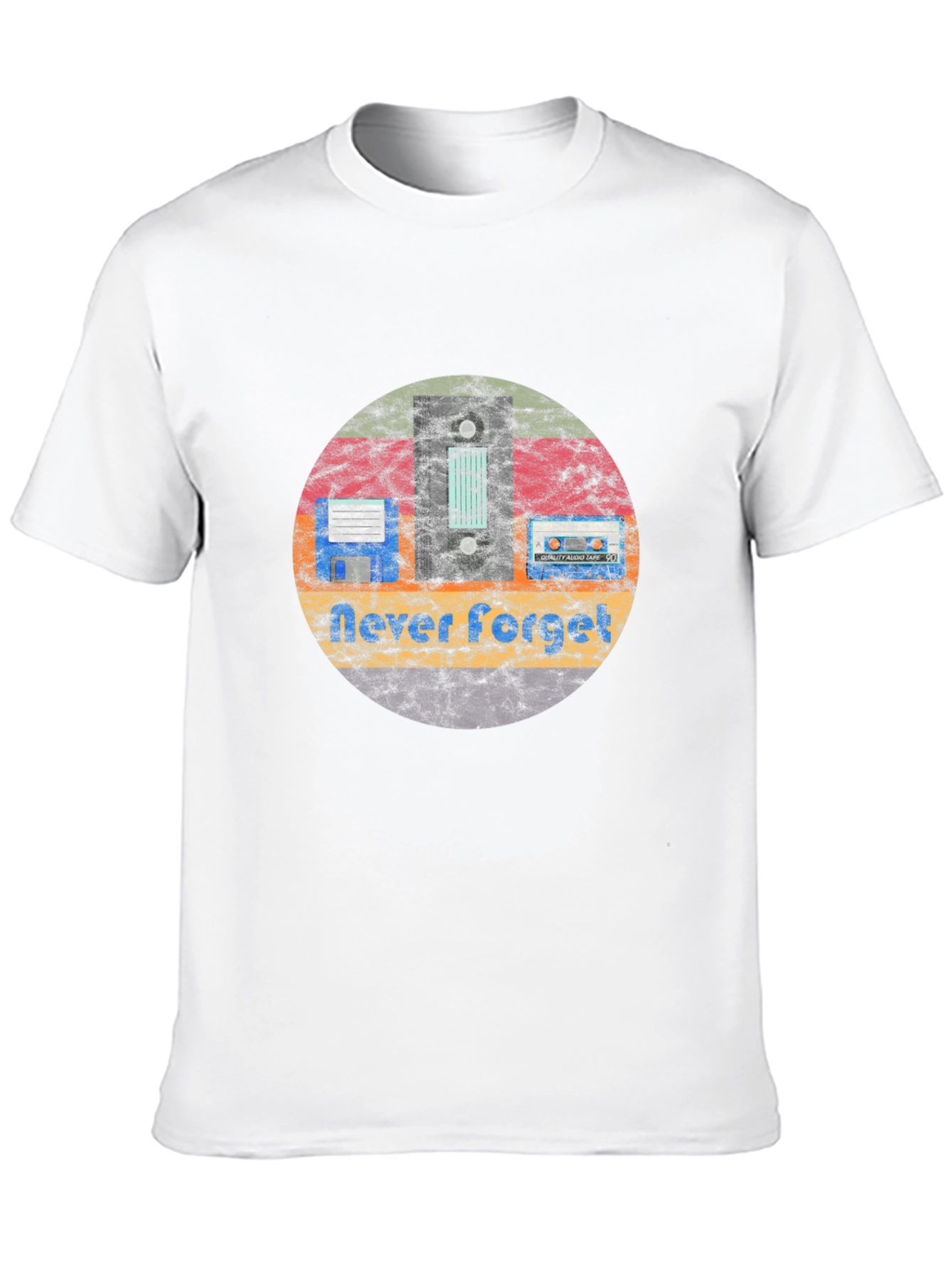 Retro Tech Never Forget Black T-Shirt