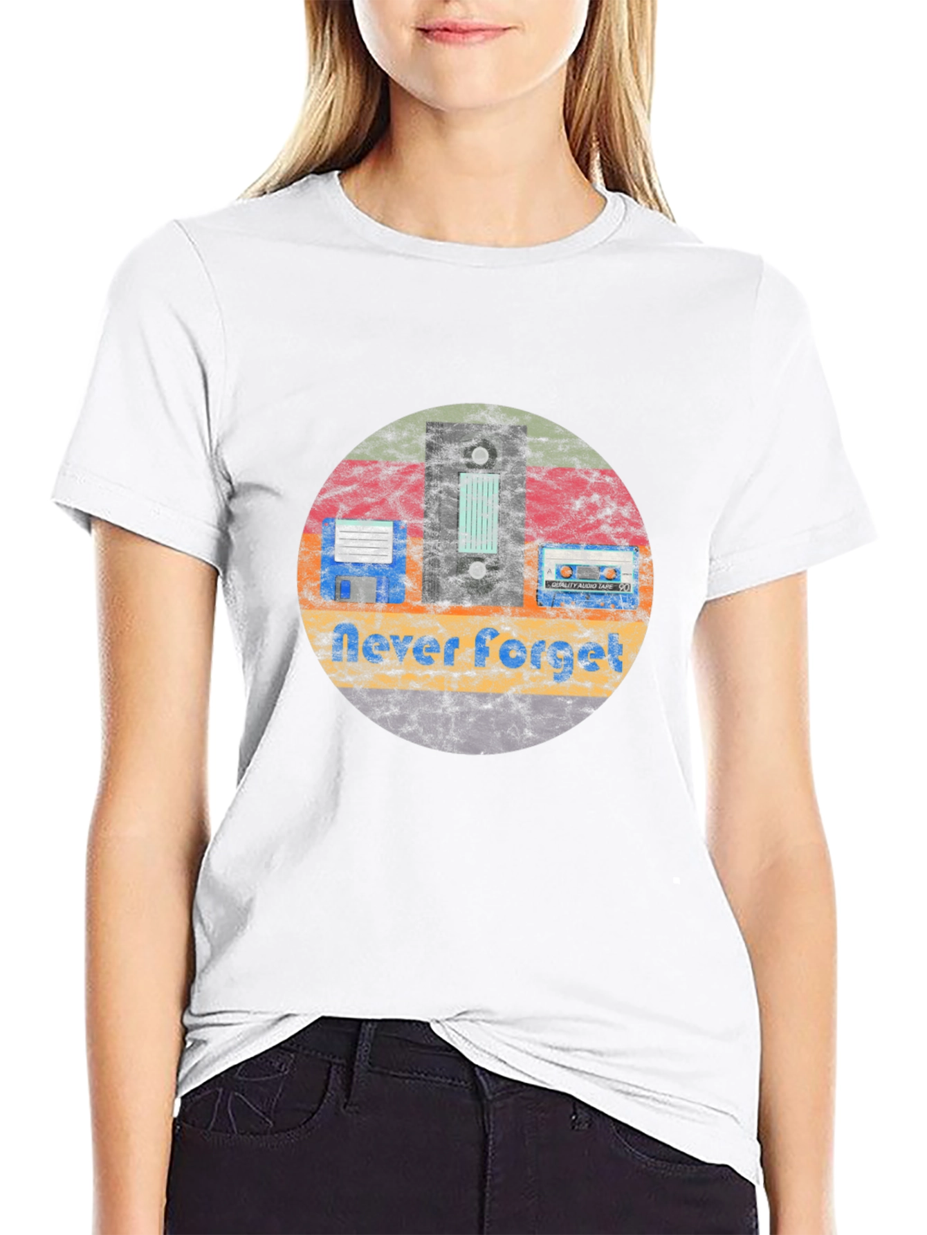 Retro Tech Never Forget Black T-Shirt