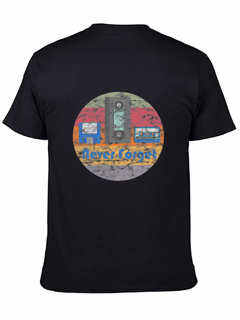 Retro Tech Never Forget Black T-Shirt