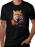 Cool Cheetah Graphic Tee - Black T-Shirt