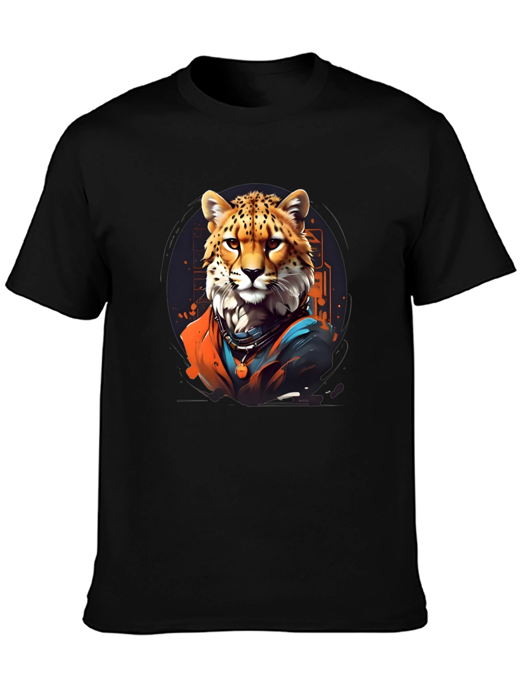 Cool Cheetah Graphic Tee - Black T-Shirt