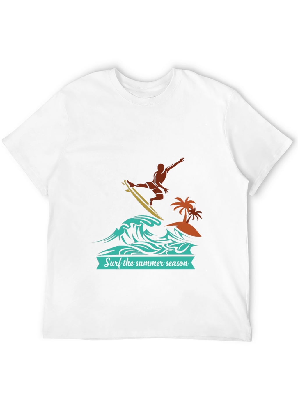 Surf the Summer Season Black Graphic Tee