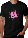 Letter D Splatter Graphic T-Shirt