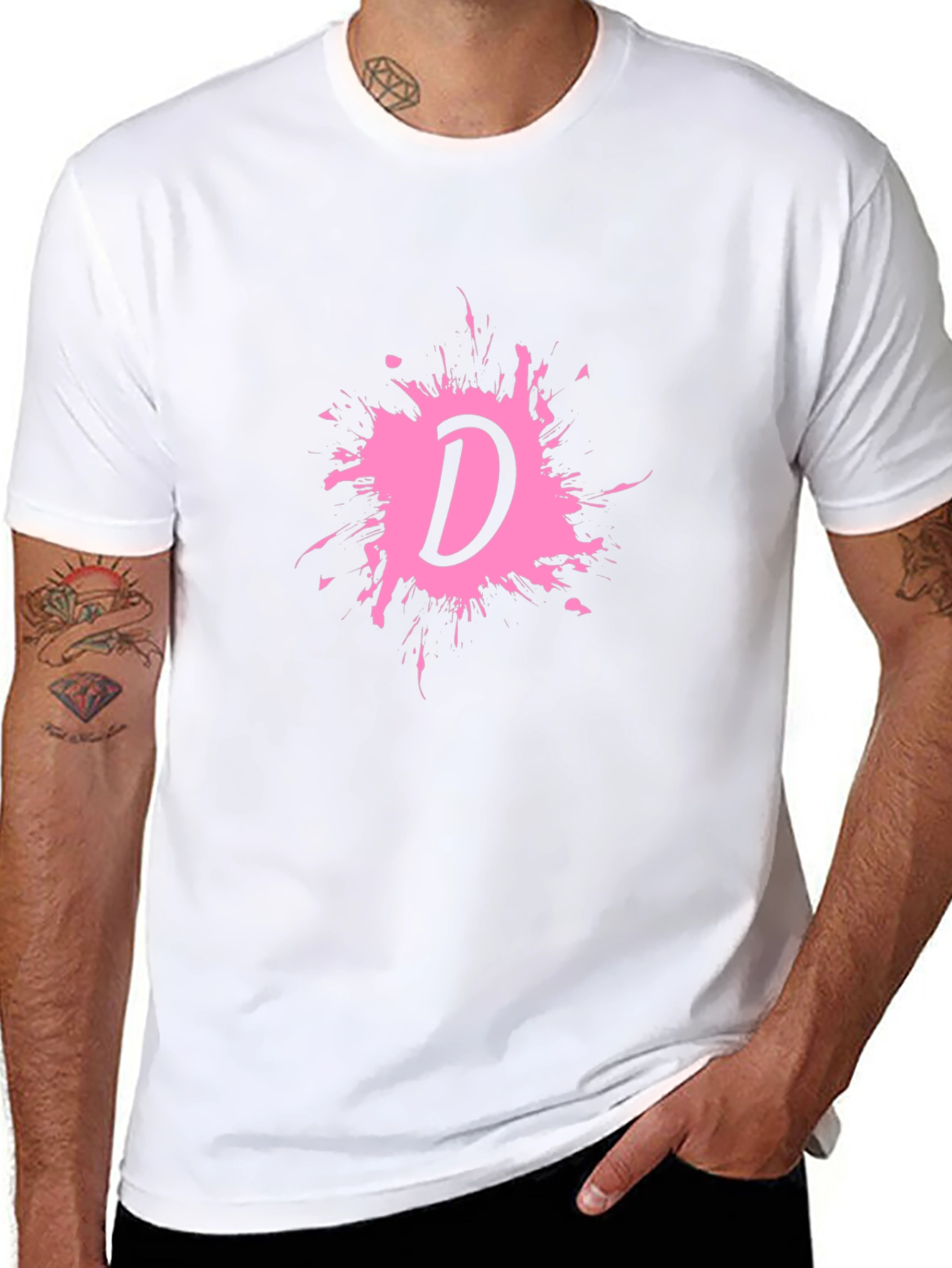 Letter D Splatter Graphic T-Shirt